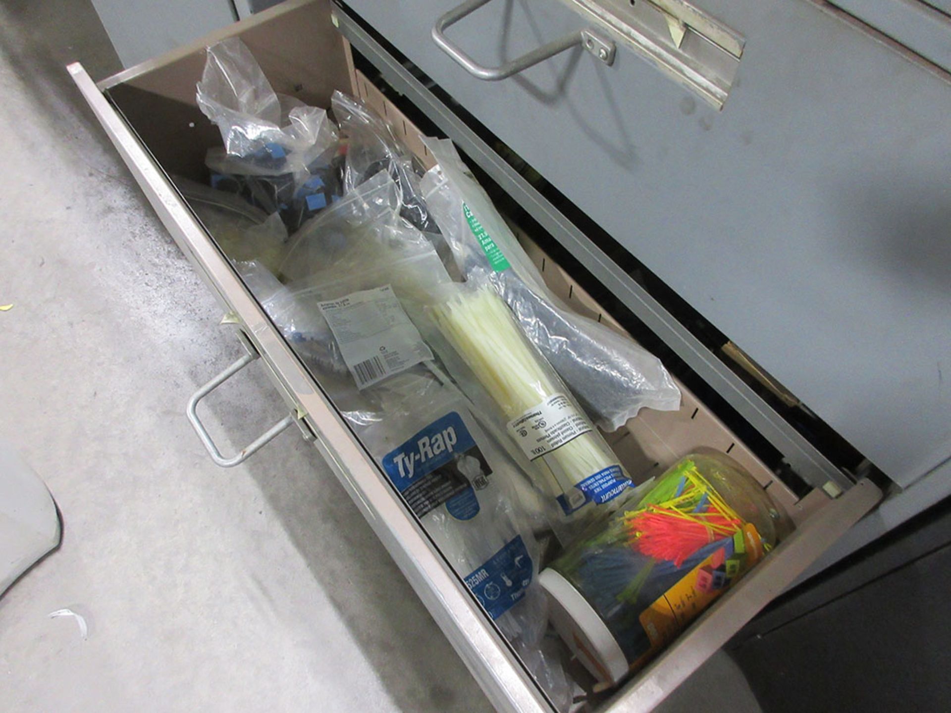 (4) CABINETS WITH CONTENTS; SAFETY EQUIPMENT, ELECTRICAL SWITCHES, FUSES, AND V-BELTS - Image 6 of 7