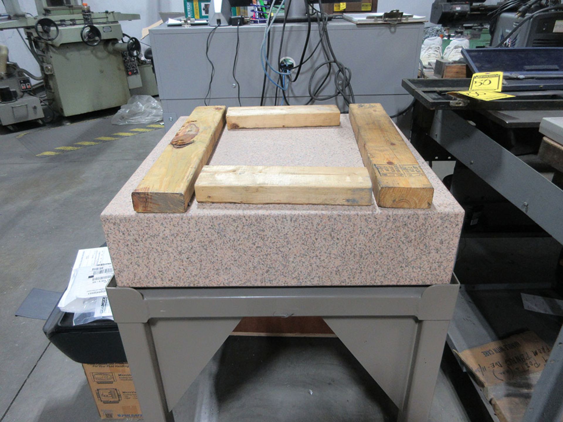 (2) GRANITE SURFACE PLATES; 18'' X 24'' & 2' X 2' ON ROLLING STAND - Image 3 of 3