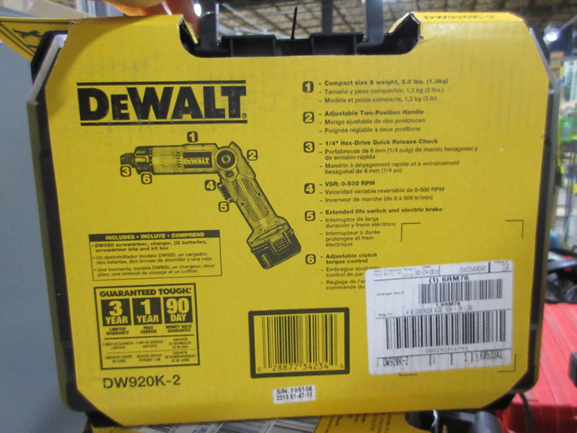 (4) NEW DEWALT HD 7.2 VOLT; MODEL DW920K-2 KITS - Image 2 of 2