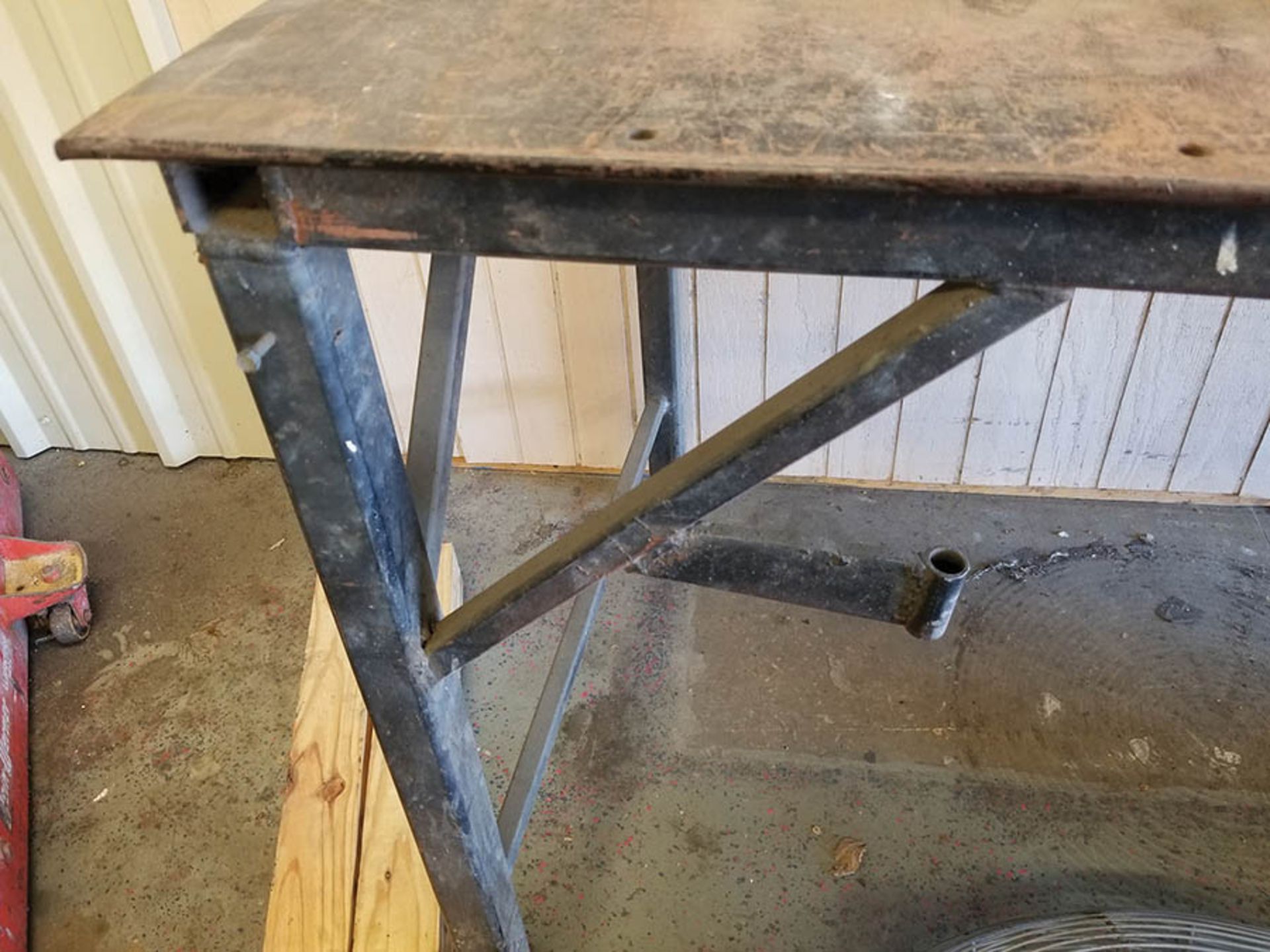 STEEL 6'' X 3' X 3/8'' WELDING TABLE WITH 6'' ANVIL VISE - Image 2 of 3