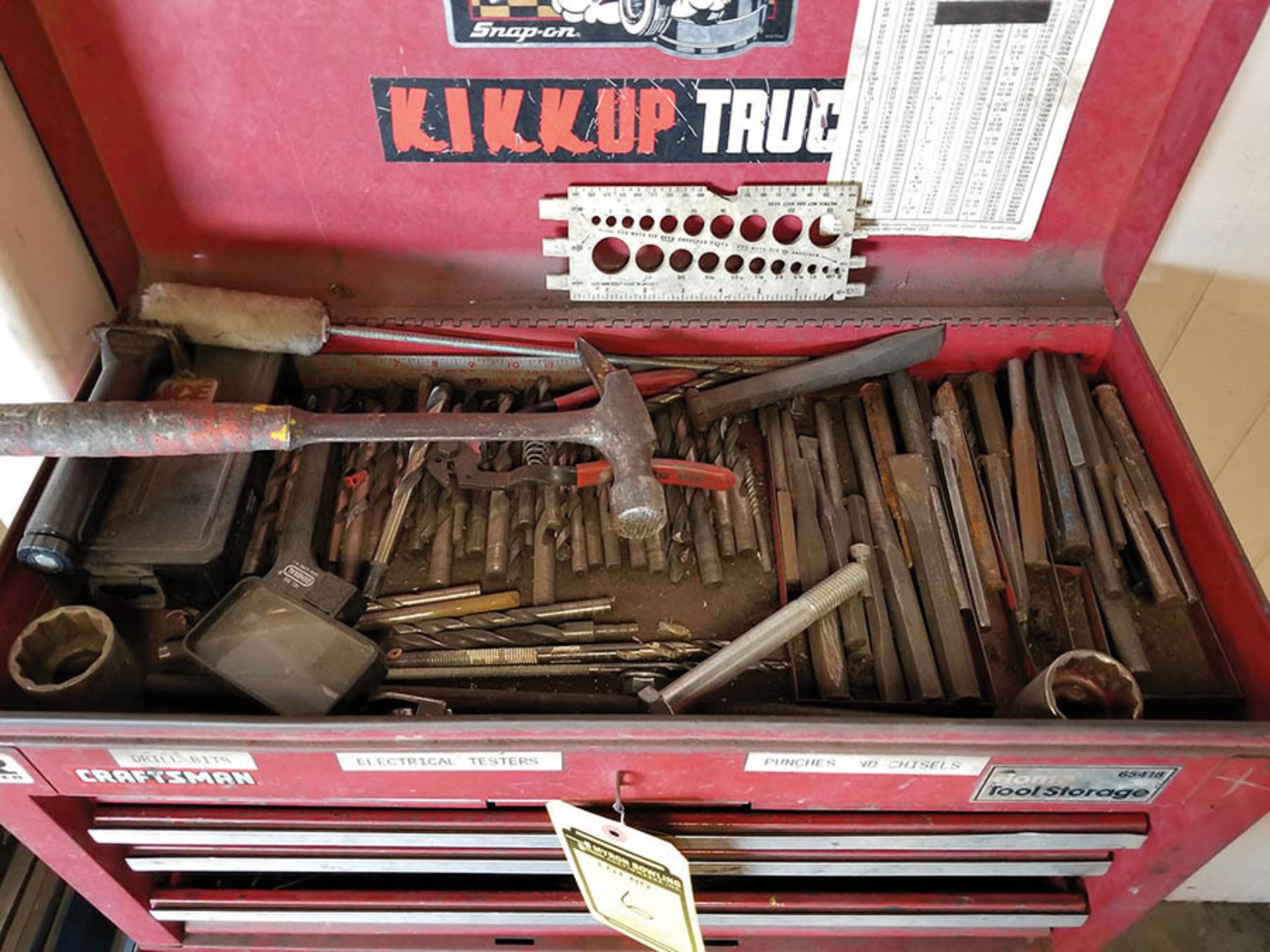 (2) CRAFTSMAN ROLLING TOOL BOXES, CRAFTSMAN TOP TOOL CABINET & DURHAM 4-CLOSE TOP DRAWER BENCH TOP - Image 2 of 14