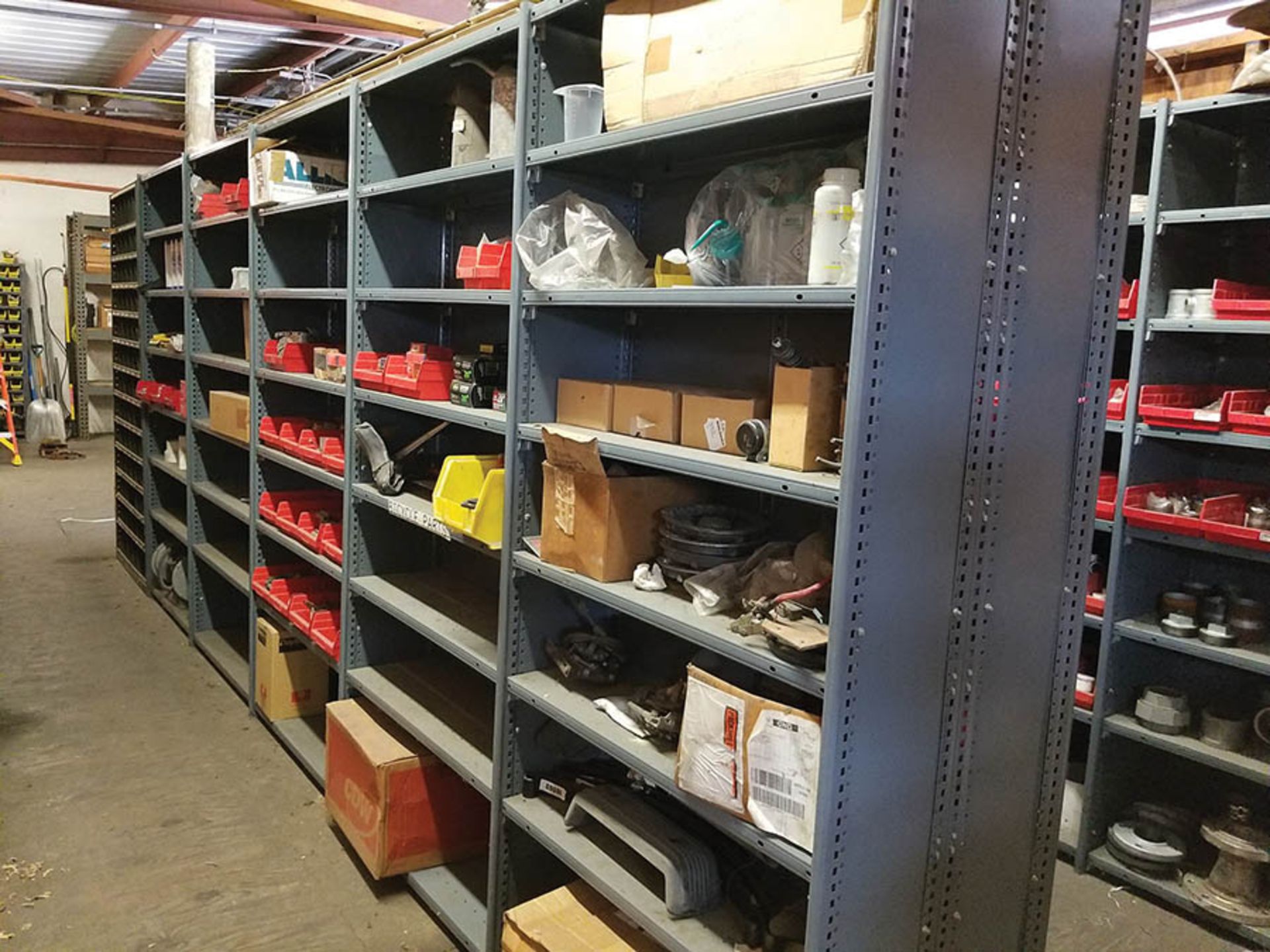 CONTENTS OF UPSTAIRS MAINTENANCE ROOM- (29) LIGHT DUTY SHELVING UNITS WITH A HUGE ASSORTMENT OF - Image 2 of 31