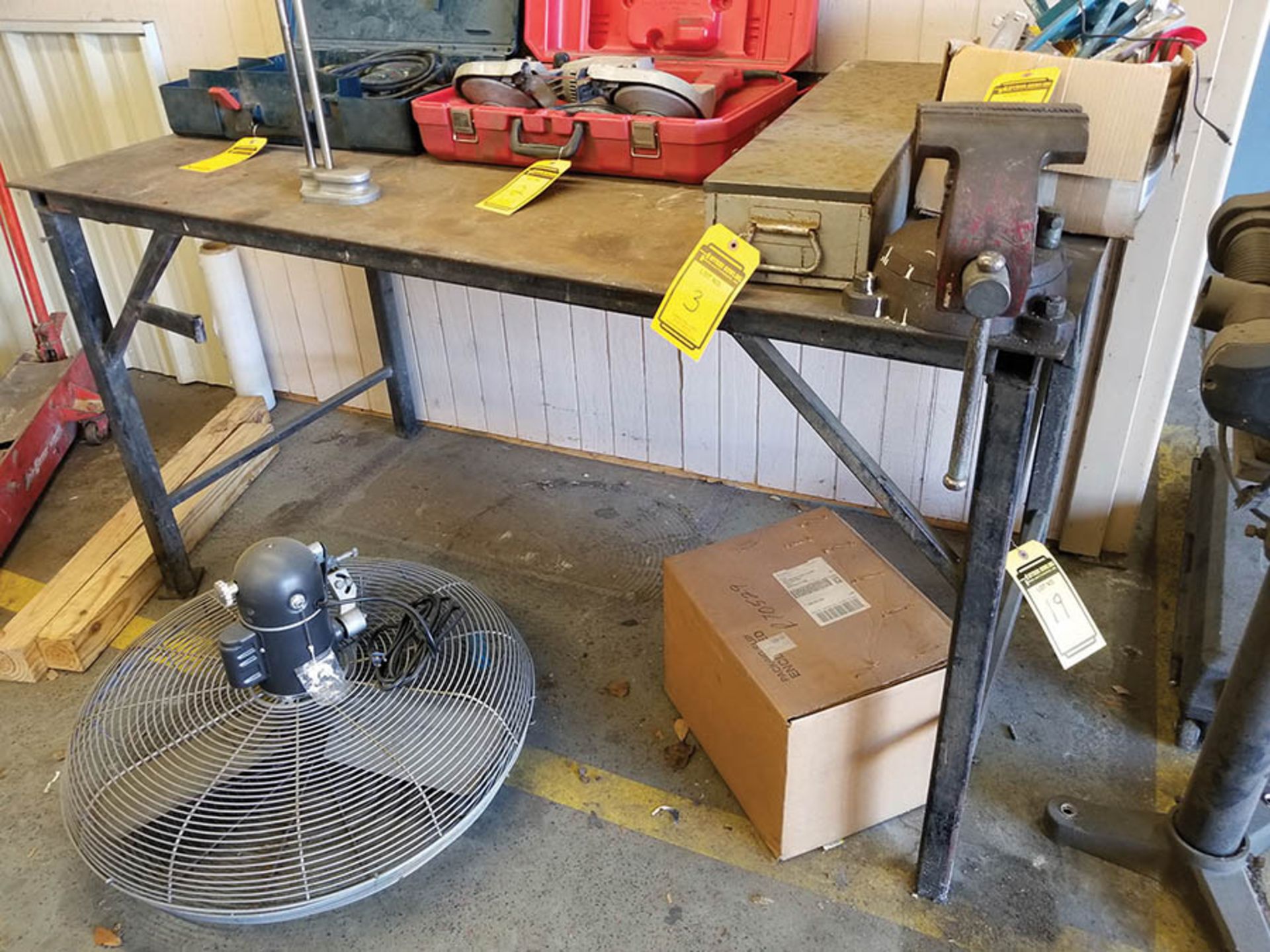 STEEL 6'' X 3' X 3/8'' WELDING TABLE WITH 6'' ANVIL VISE