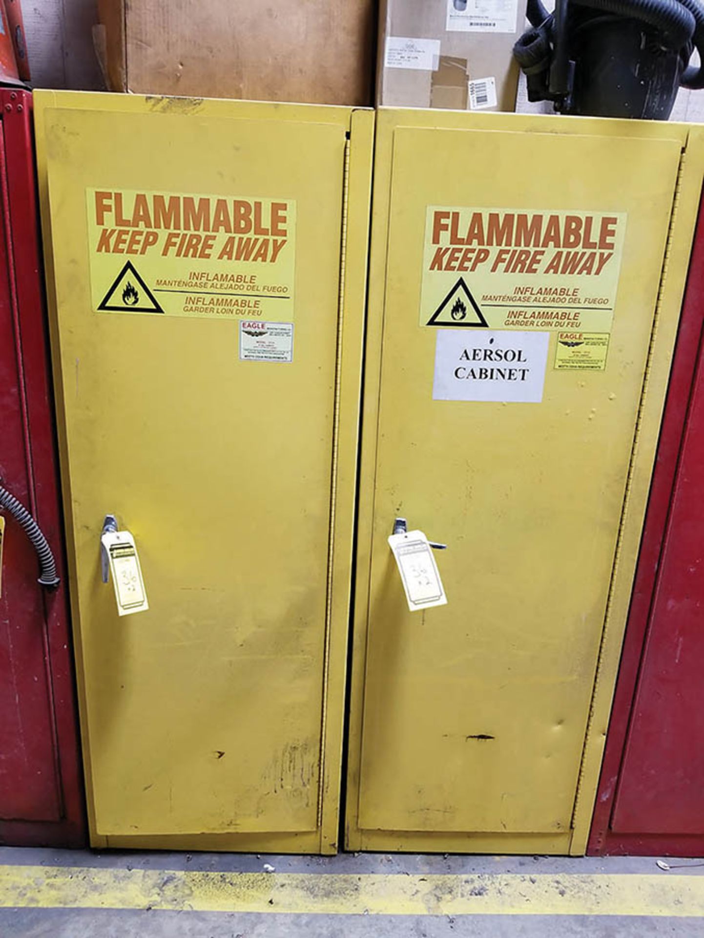 (3) 60-GALLON FLAMMABLE STORAGE CABINETS, EAGLE MODELS 2310 & PI-47