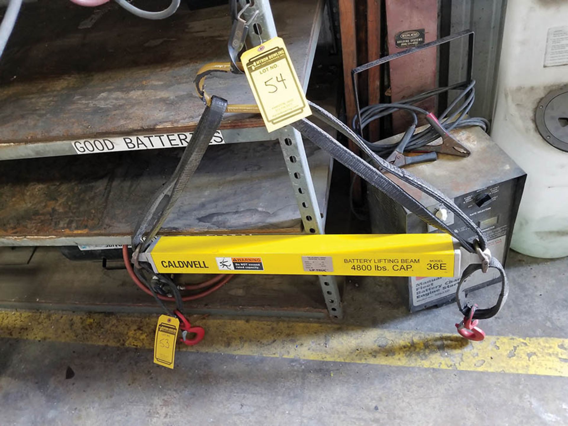 CALDWELL BATTERY LIFTING BEAM, 4,800 CAP, MODEL 36E