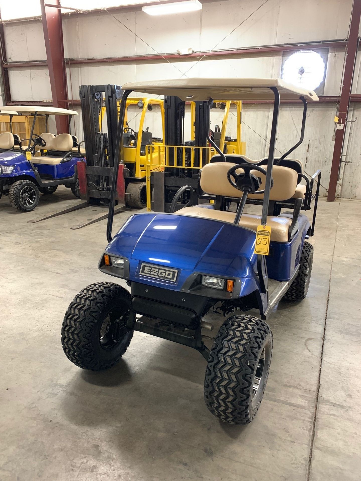 2010 EZ-GO PDS GASOLINE GOLF CART, 9HP, 4-PASSENGER FOLD DOWN SEAT, LIFT KIT, HEADLIGHTS/BRAKE- - Image 2 of 5