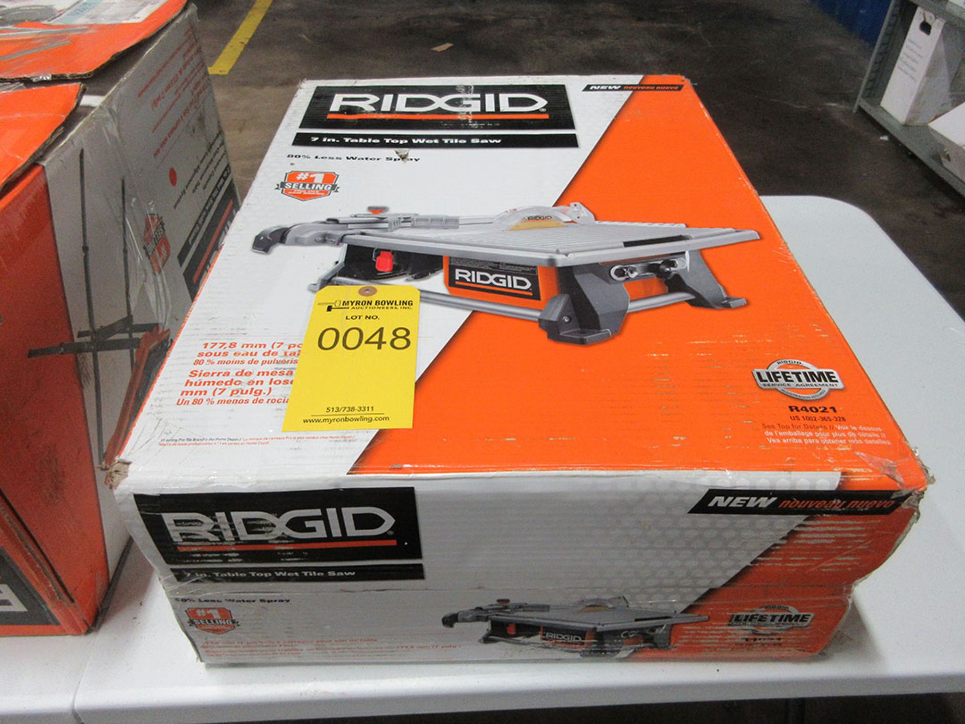 RIDGID 7'' TABLETOP WET TILE SAW; RIP CAPACITY 24'', 12'' DIAGONAL, 1 1/4'' DEPTH