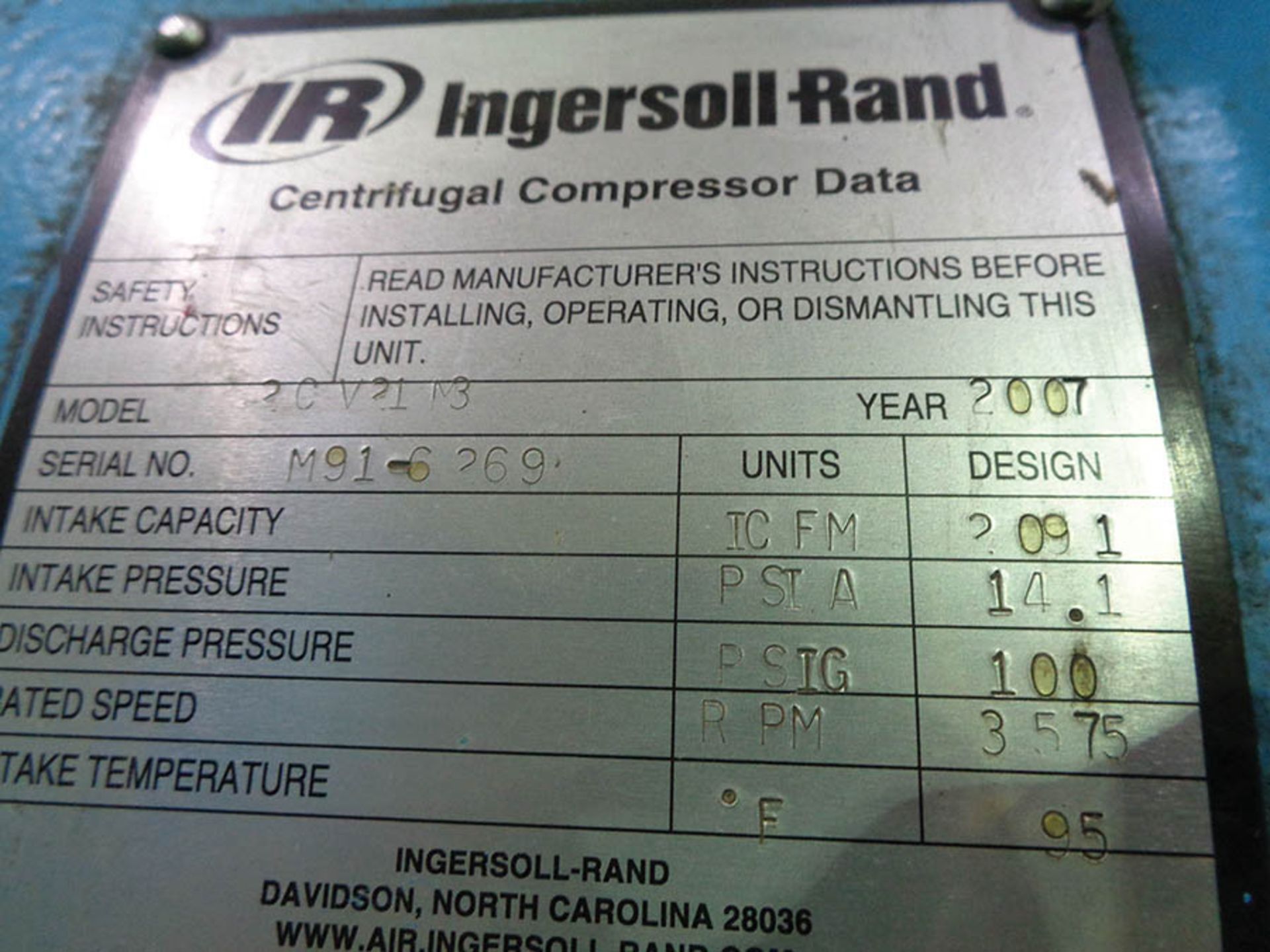 INGERSOLL RAND CENTAC 450 HP 460V MODEL 2CV21M3
