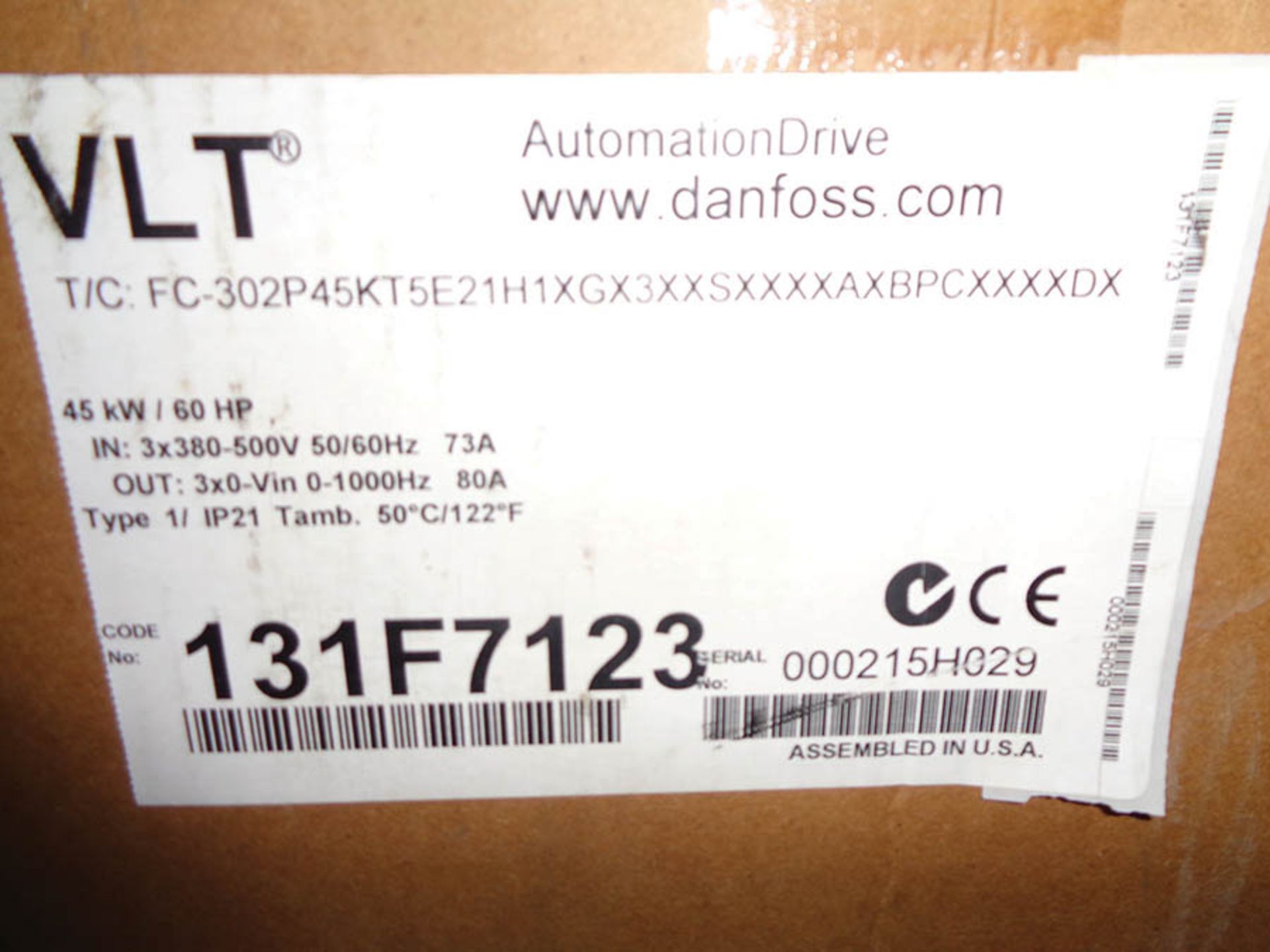 DANFOSS VLT 60 HP VFD MODEL FC-302P45KT5E21H1 NIB - Image 2 of 2