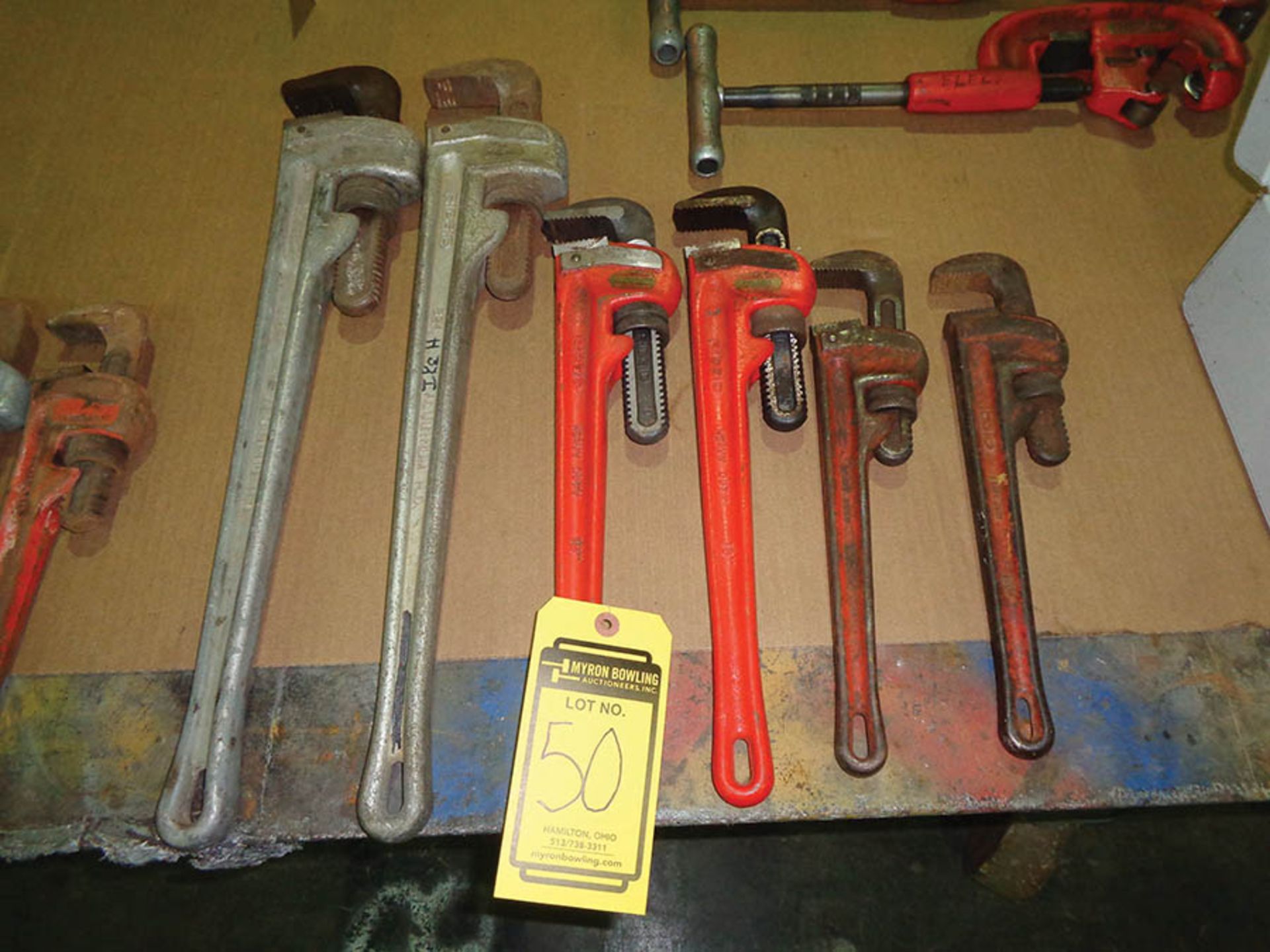 LOT OF (6) PIPE WRENCHES