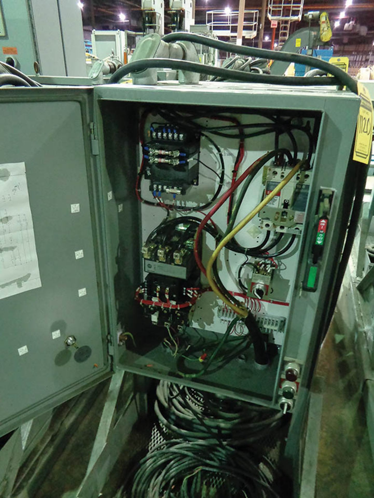 (2) ALLEN BRADLEY SIZE 3 COMBINATION STARTERS 513-DABD-47 W/ 100 AMP BREAKER ON METAL STAND - Image 2 of 2