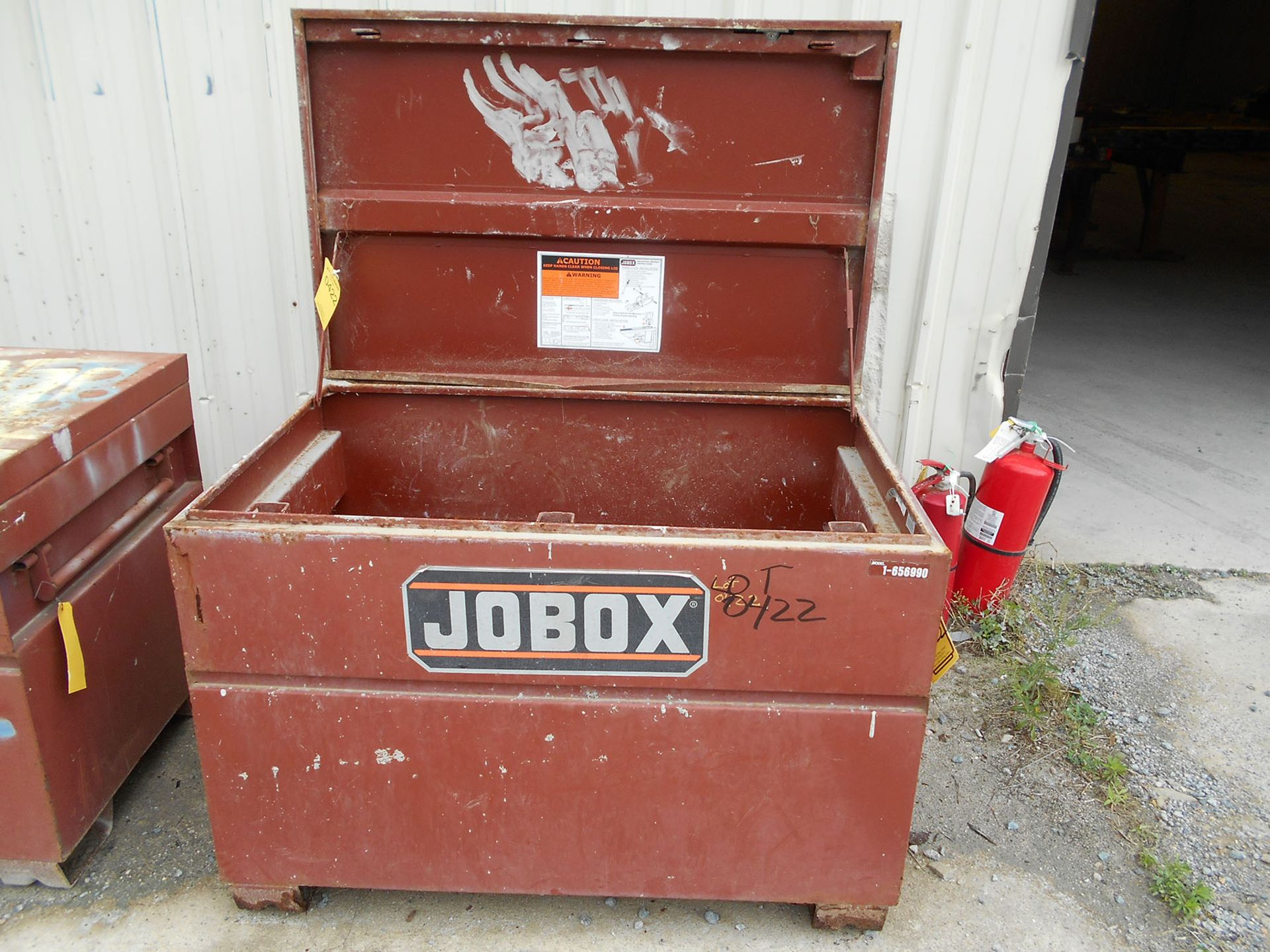 JOBOX WITH CONTENT; MODEL 1-65990, 4' X 2' 6'' X 3' DEEP