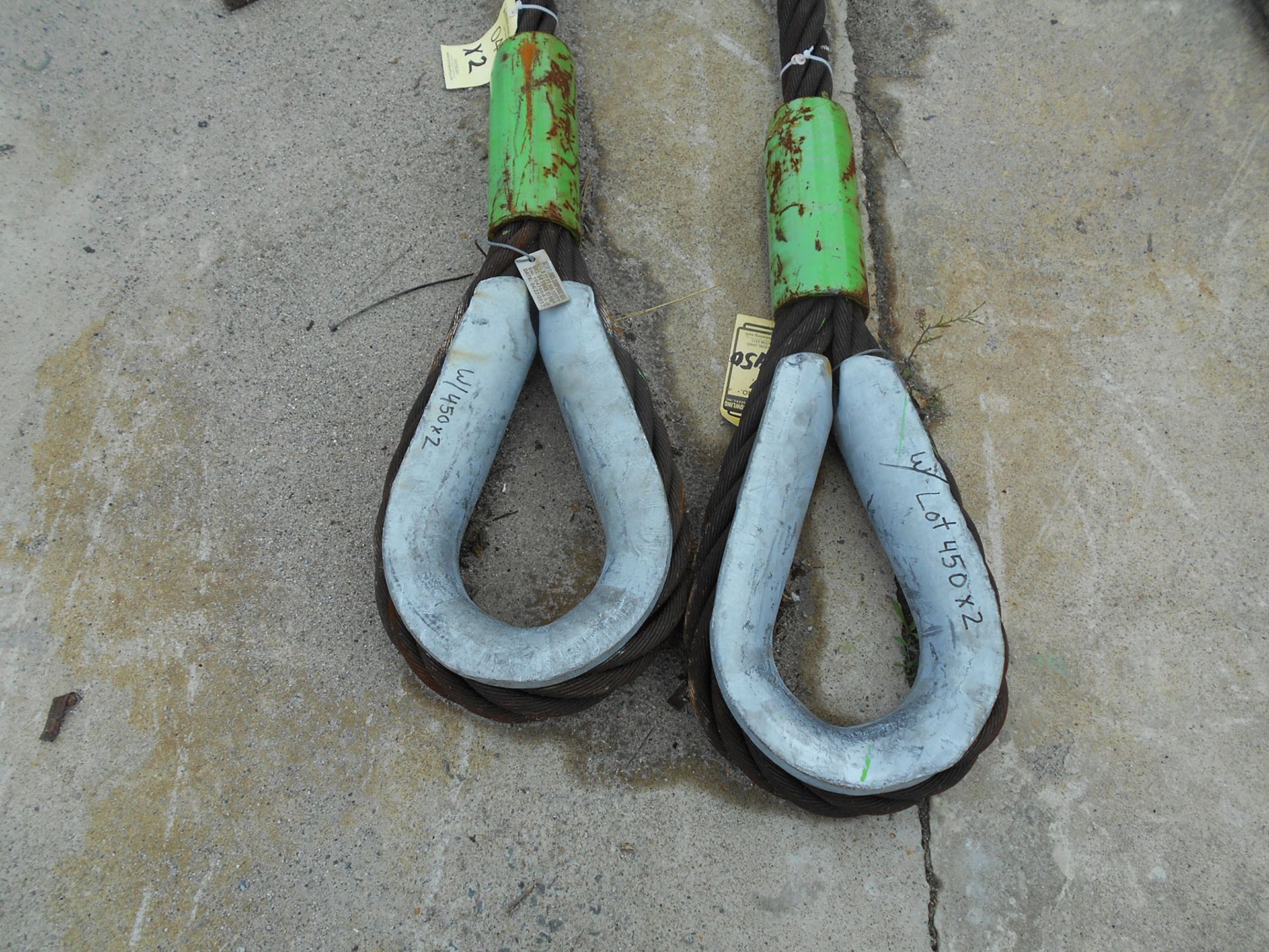 (2) HECO CABLE SLINGS; 2 1/2'' X 77'L