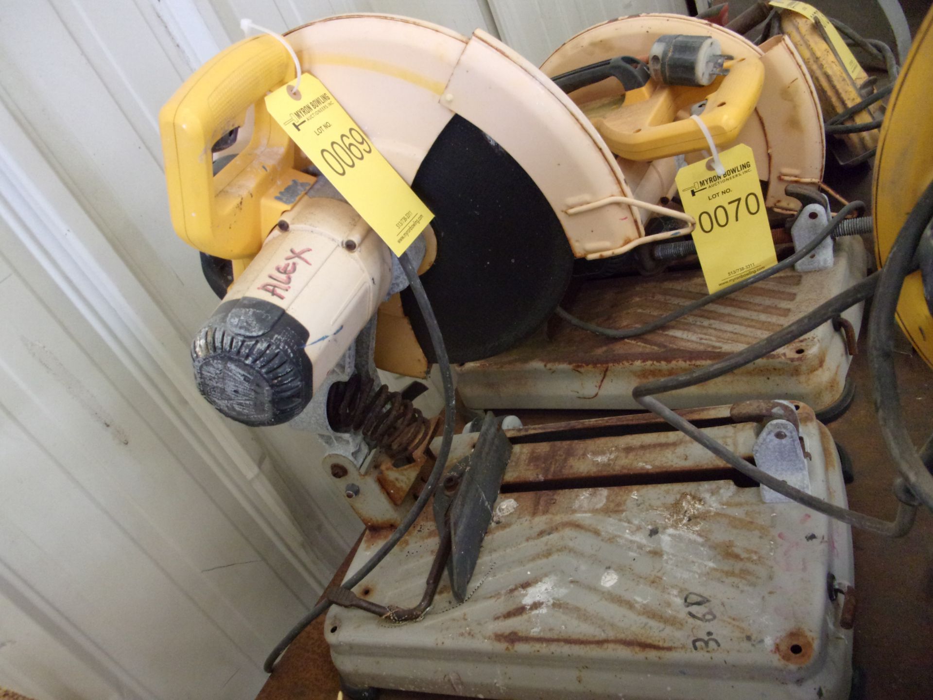 DEWALT D28715 ELECTRIC 14'' CHOP SAW; TYPE 2, 120V, 15A, 4,000 RPM, 1'' ARBOR, S/N 229612