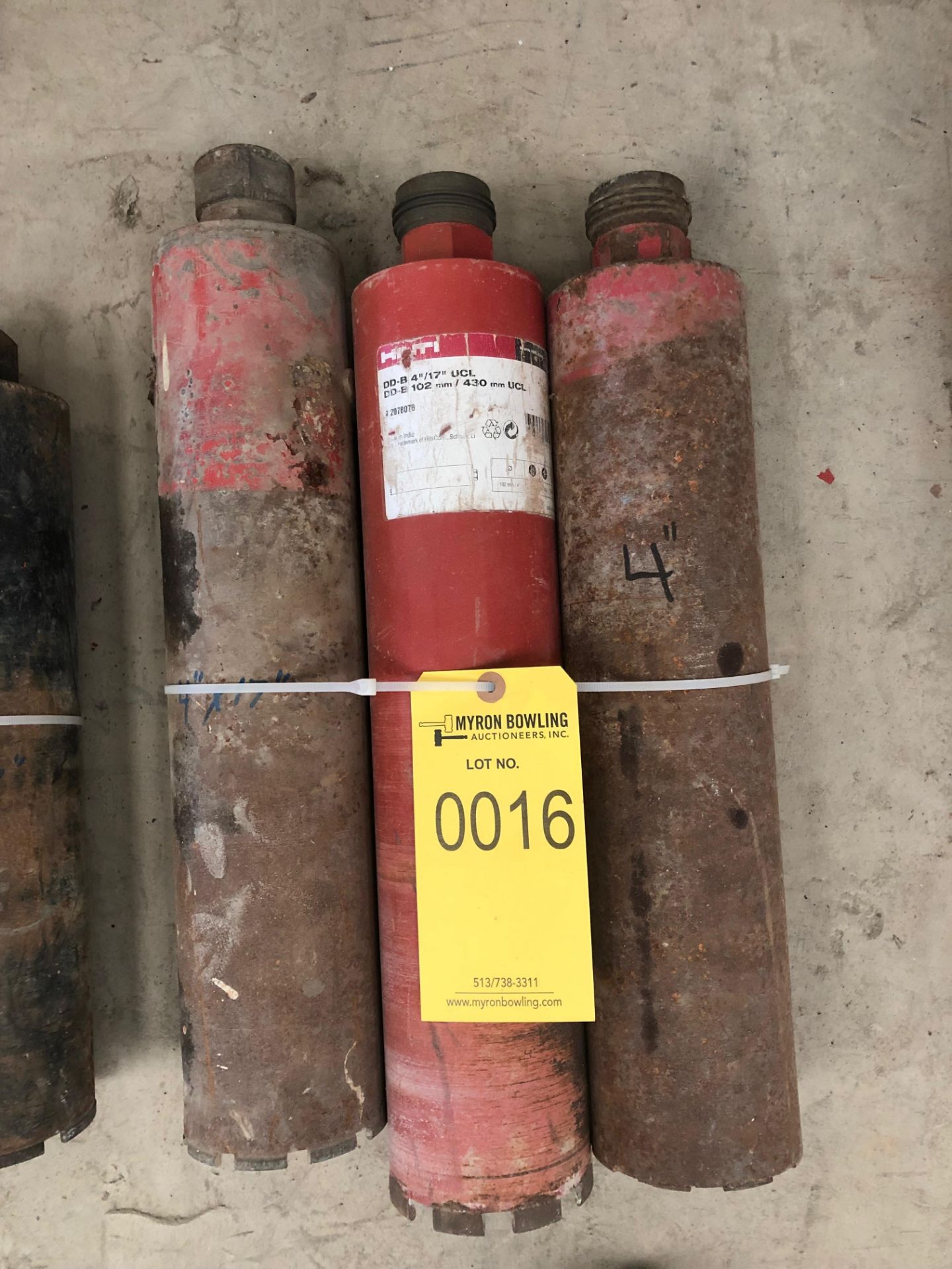 (3) HILTI WET CORE DRILL BITS; 4'' X 17 1/2'', 4'' X 17 3/4'', AND 4'' X 16 3/4''