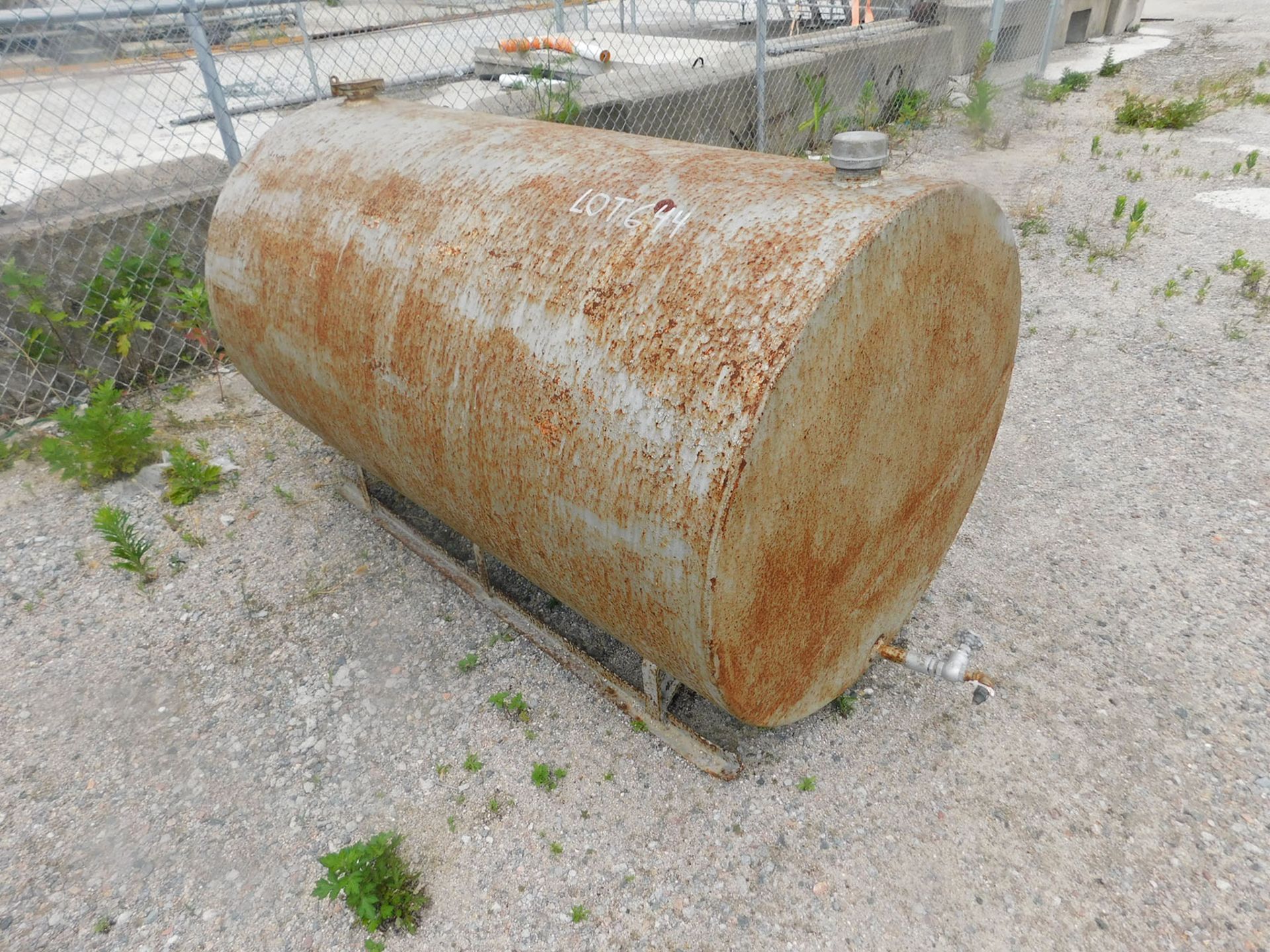 STEEL TANK ON SKIDS; 5'L X 2' 10''