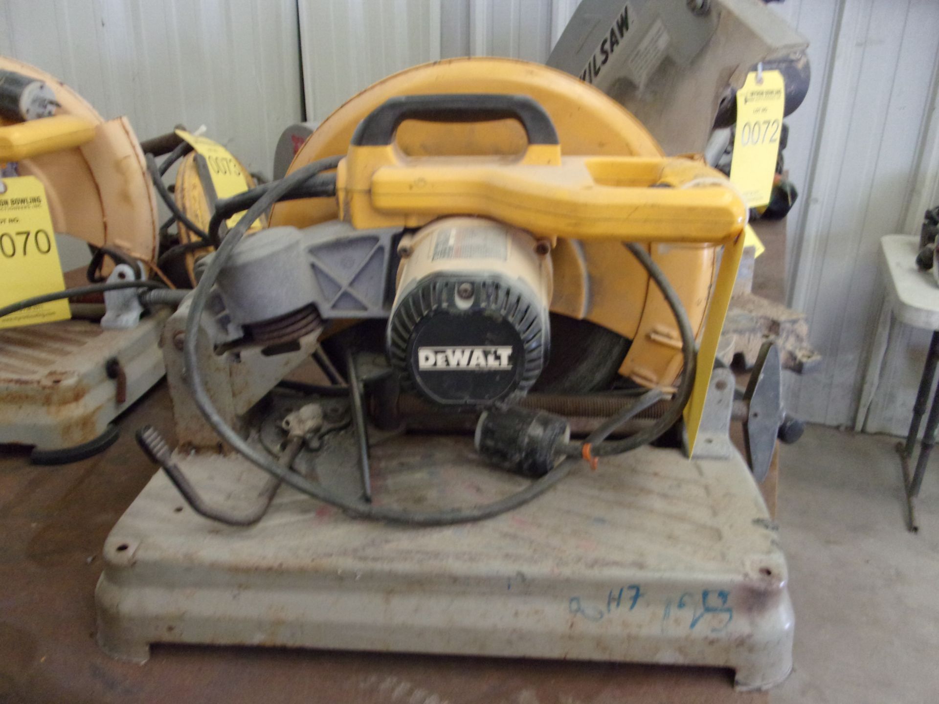 DEWALT D28715 ELECTRIC 14'' CHOP SAW; TYPE 1, 120V, 15A, 4,000 RPM, 1'' ARBOR, S/N 091421