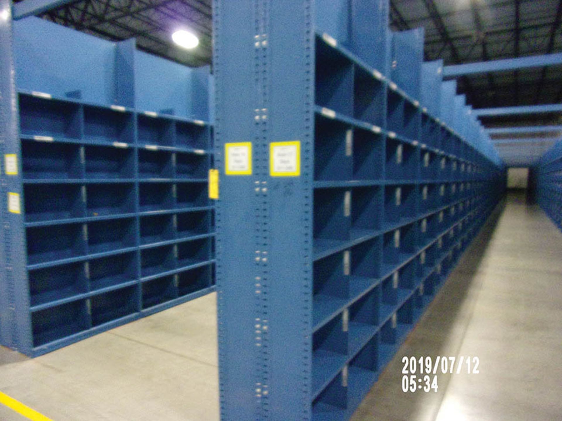 (92) SECTIONS OF HALLOWELL HI-TECH BOLTLESS SHELVING WITH DIVIDERS