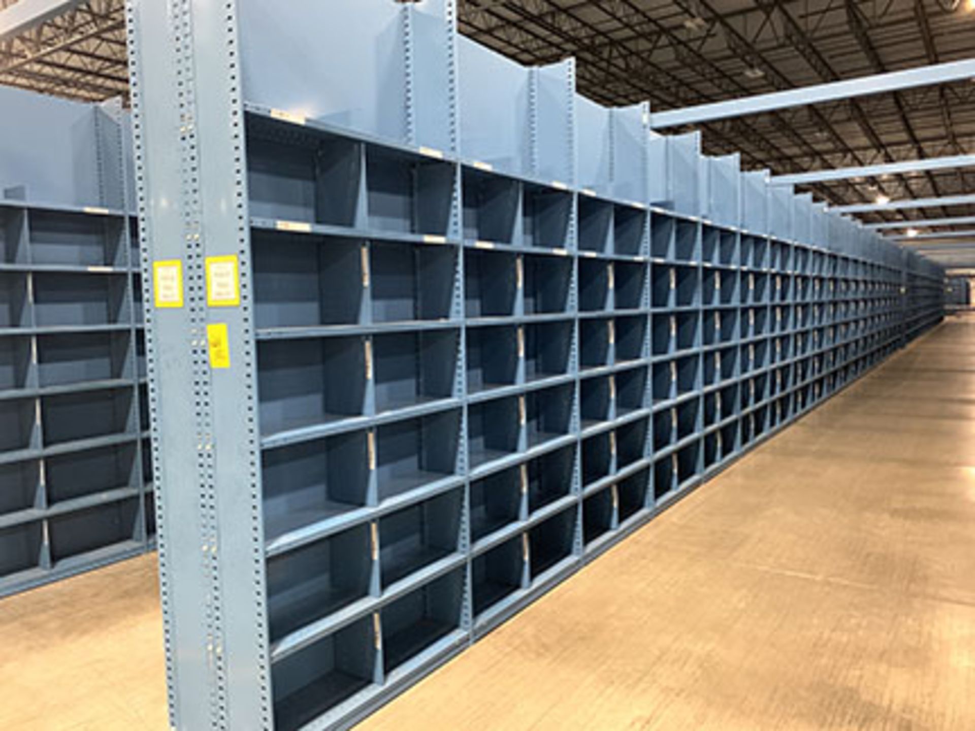 (78) SECTIONS OF HALLOWELL HI-TECH BOLTLESS SHELVING WITH DIVIDERS