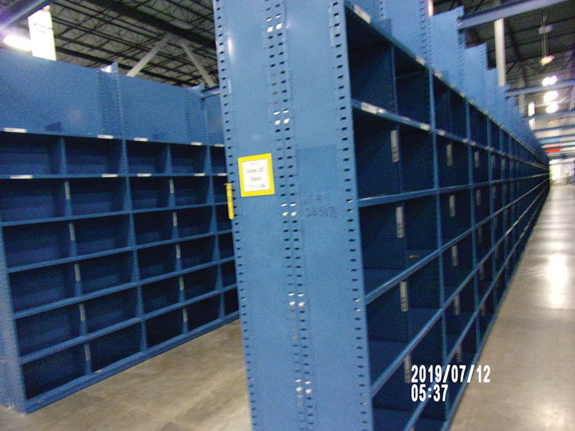 (78) SECTIONS OF HALLOWELL HI-TECH BOLTLESS SHELVING WITH DIVIDERS