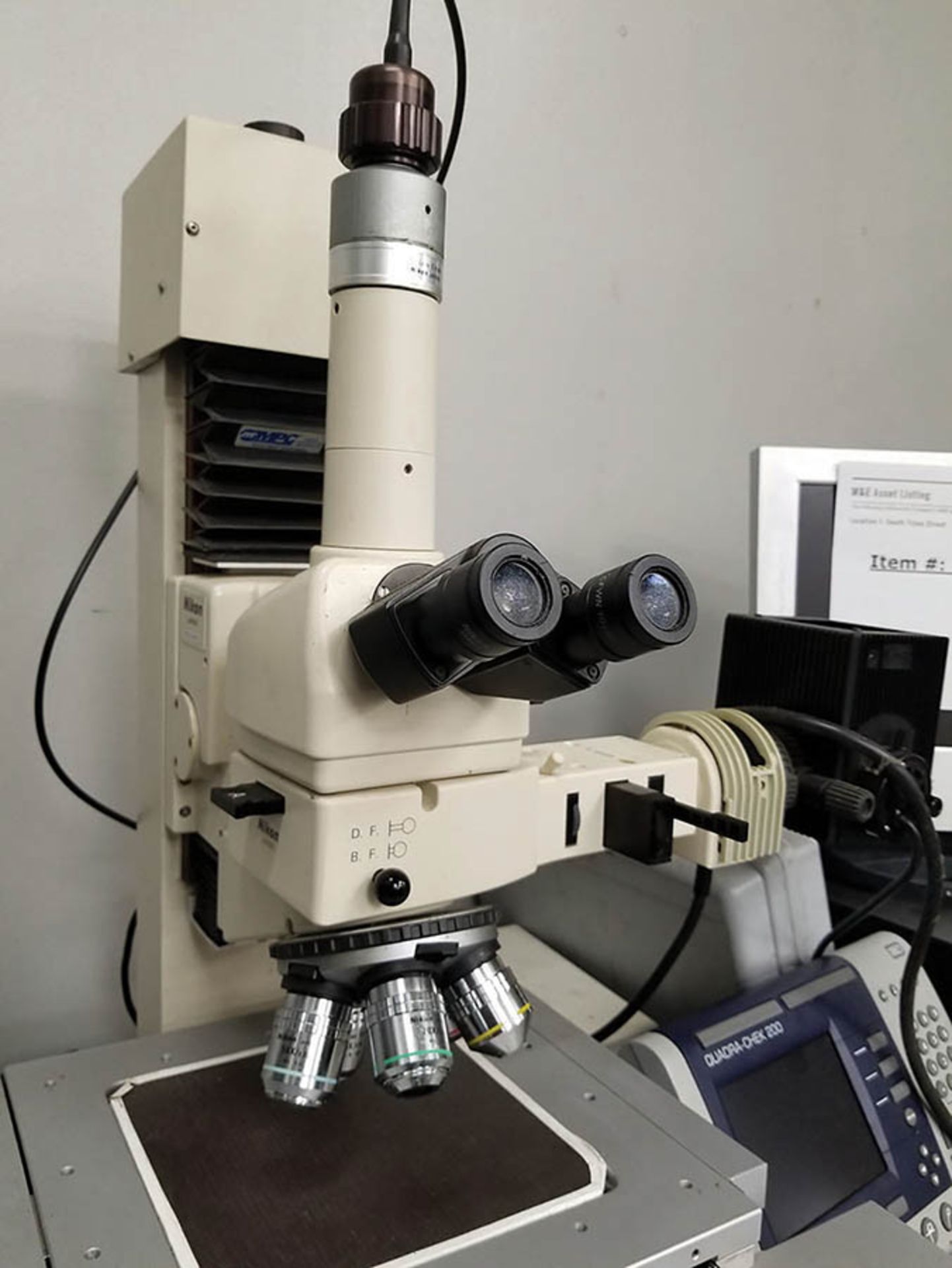 NIKKON MM40 MEASURING MICROSCOPE 5-LENS TURRET, JOYSTICK, S/N 1102966 - Image 3 of 4