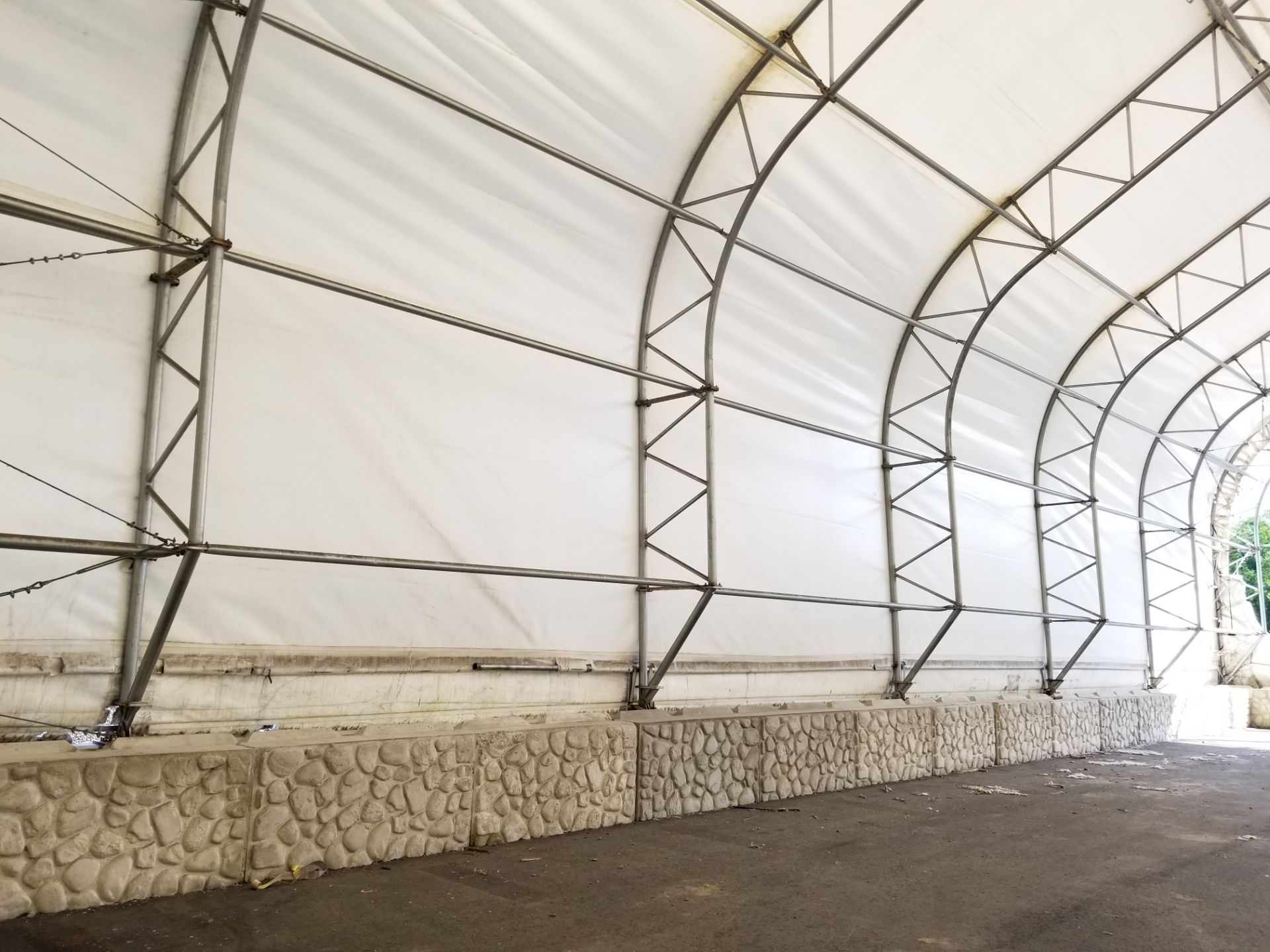 57' W X 95'L HOOP TENT BUILDING W/PITCH ROOF, CORNELL POWER ROLLUP DOOR, SERVICE DOOR, (14) - Image 5 of 7