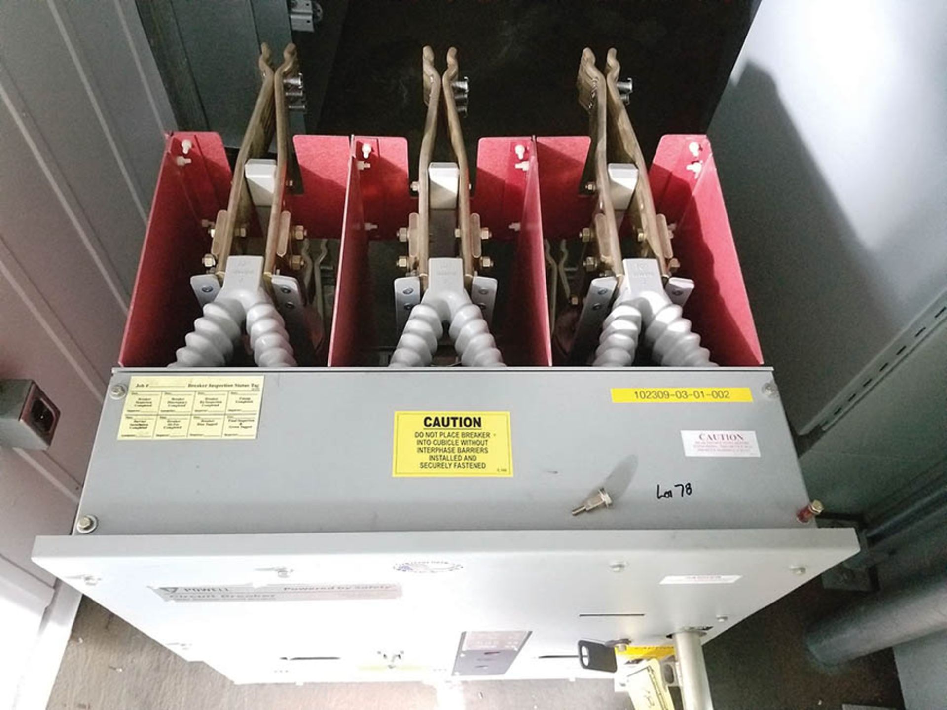 2008 POWELL ANSI VACUUM CIRCUIT BREAKER, 1200A CONT. CURRENT, 60 HZ, VOLTAGE RANGE FACTOR 1.0 - Image 2 of 6