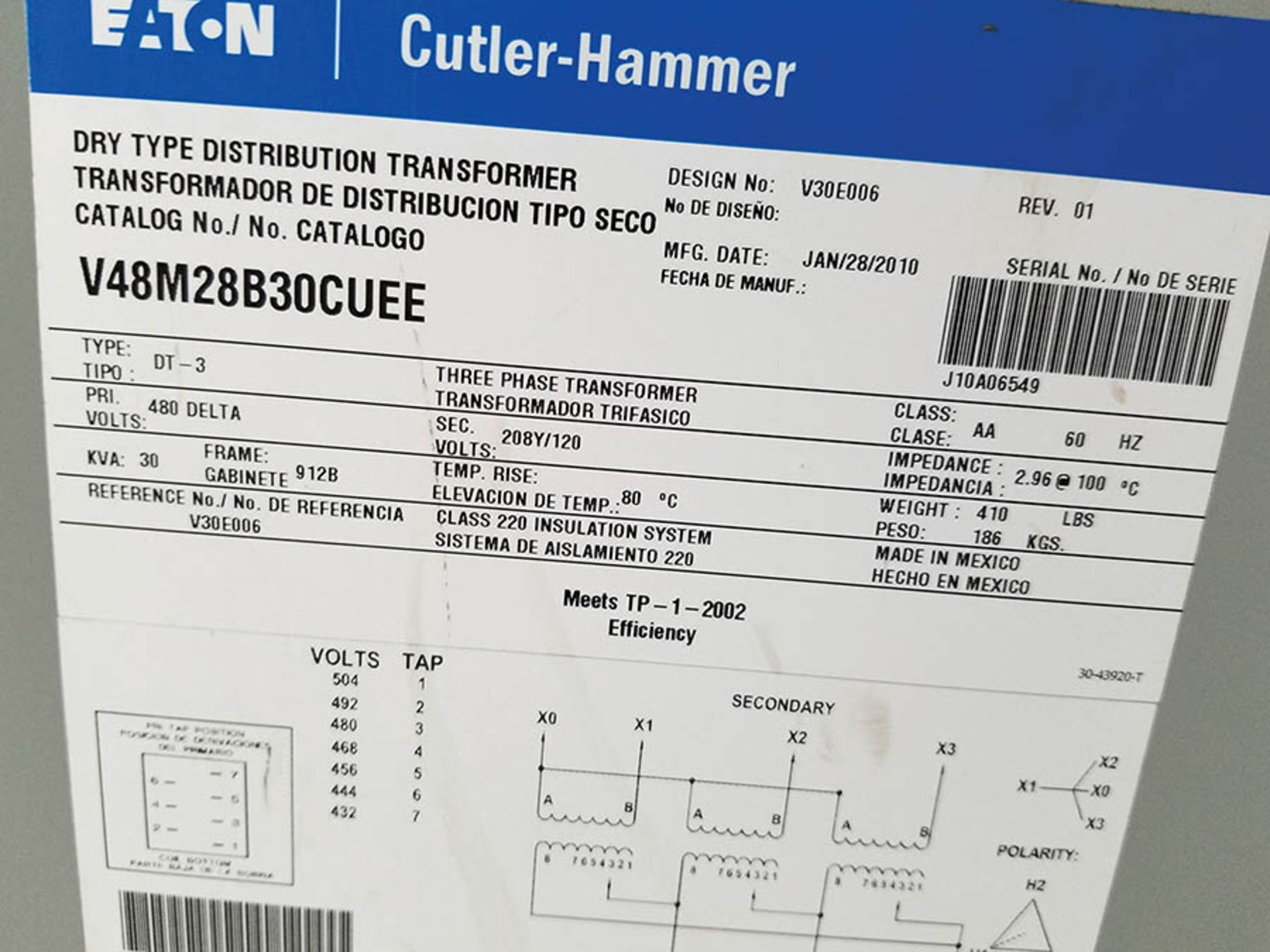 PDC-22 CONTENTS / SIEMENS 8 COLUMN, 6 BUCKET MCC UNIT, 800 HOR. BUS RATING, 300 VERT. BUS RATING, - Image 29 of 33