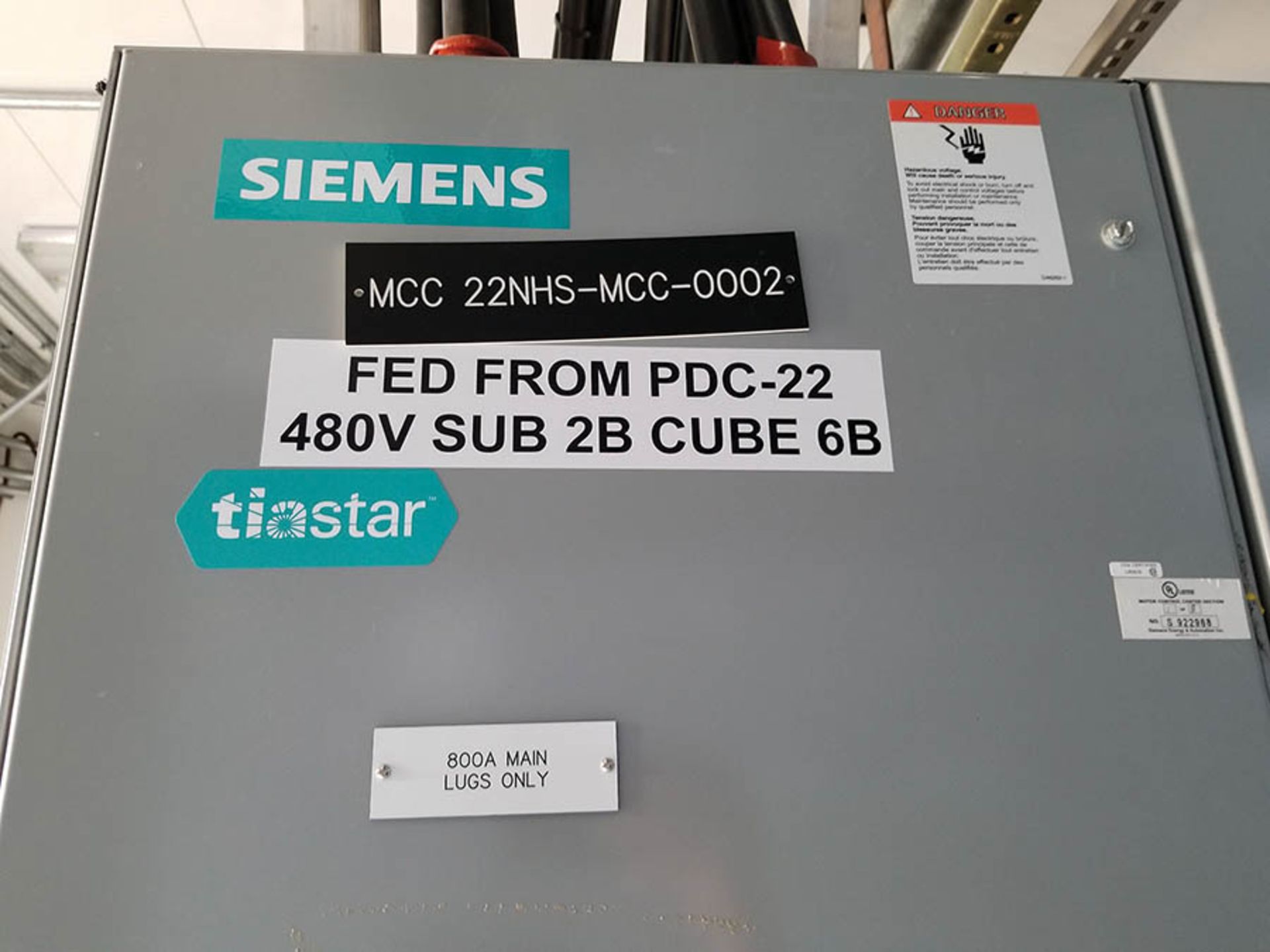 PDC-22 CONTENTS / SIEMENS 8 COLUMN, 6 BUCKET MCC UNIT, 800 HOR. BUS RATING, 300 VERT. BUS RATING, - Image 15 of 33