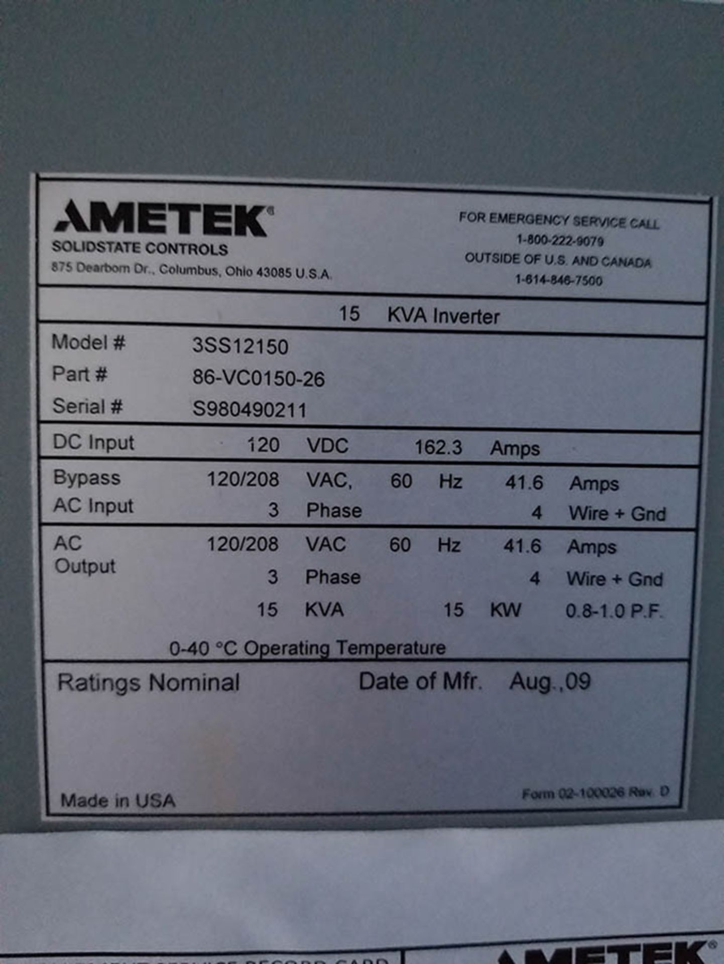 PDC-20 CONTENTS / SIEMENS 8 COLUMN, 6 BUCKET MCC UNIT, 800 HOR. BUS RATING, 300 VERT. BUS RATING, - Image 25 of 32