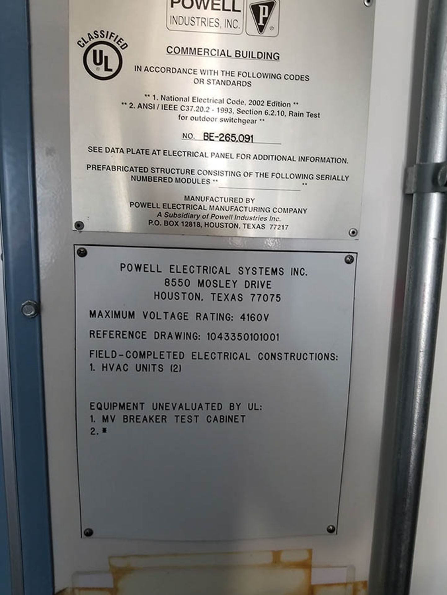 PDC- (2) POWELL METAL CLAD SWITCH GEAR UNITS ,6 COLUMN 3 BUCKET, 2000A MAIN BUS., M-4272 - Image 23 of 24