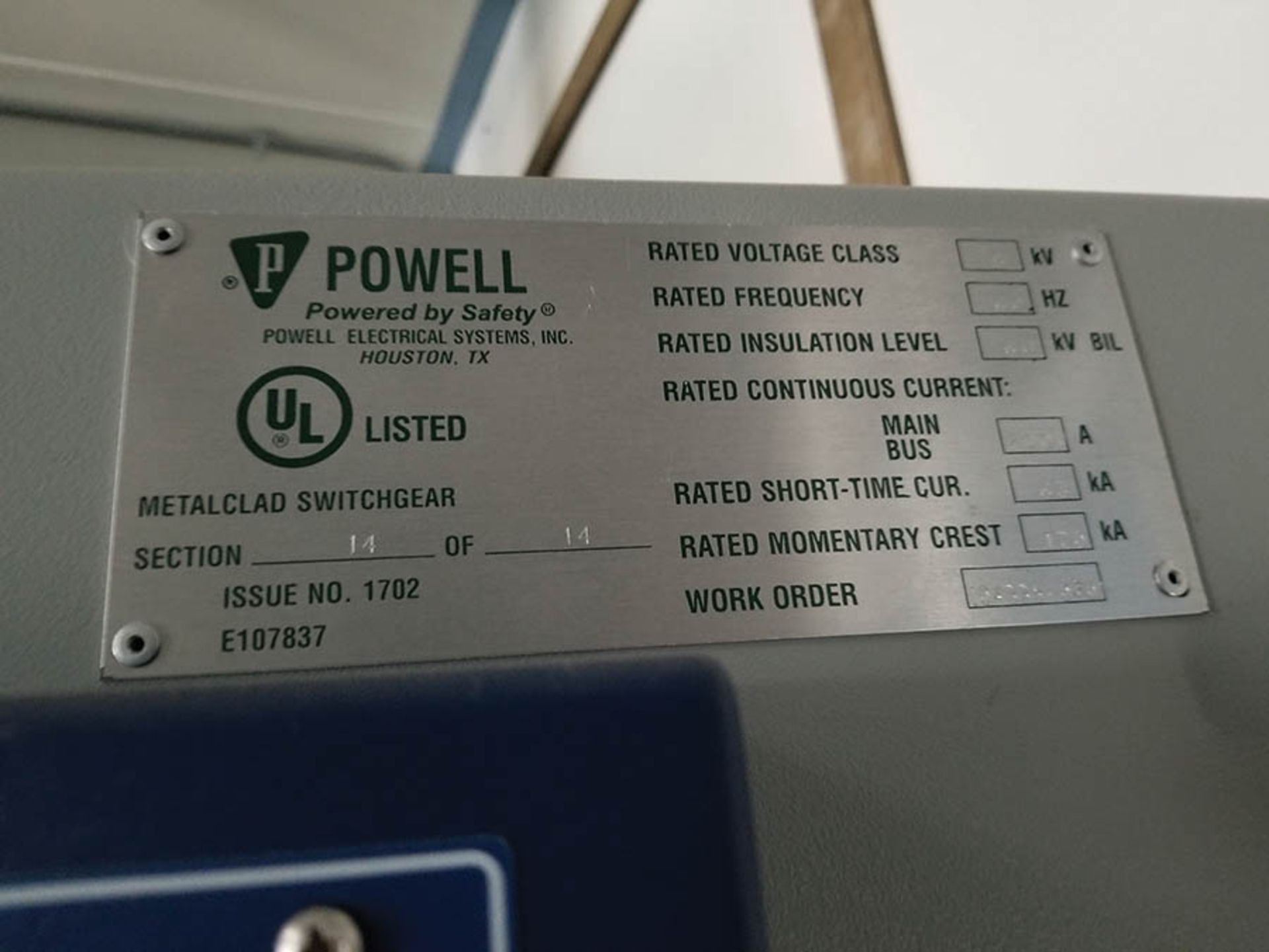 PDC- (2) POWELL METAL CLAD SWITCH GEAR UNITS ,6 COLUMN 3 BUCKET, 2000A MAIN BUS., M-4272 - Image 24 of 24