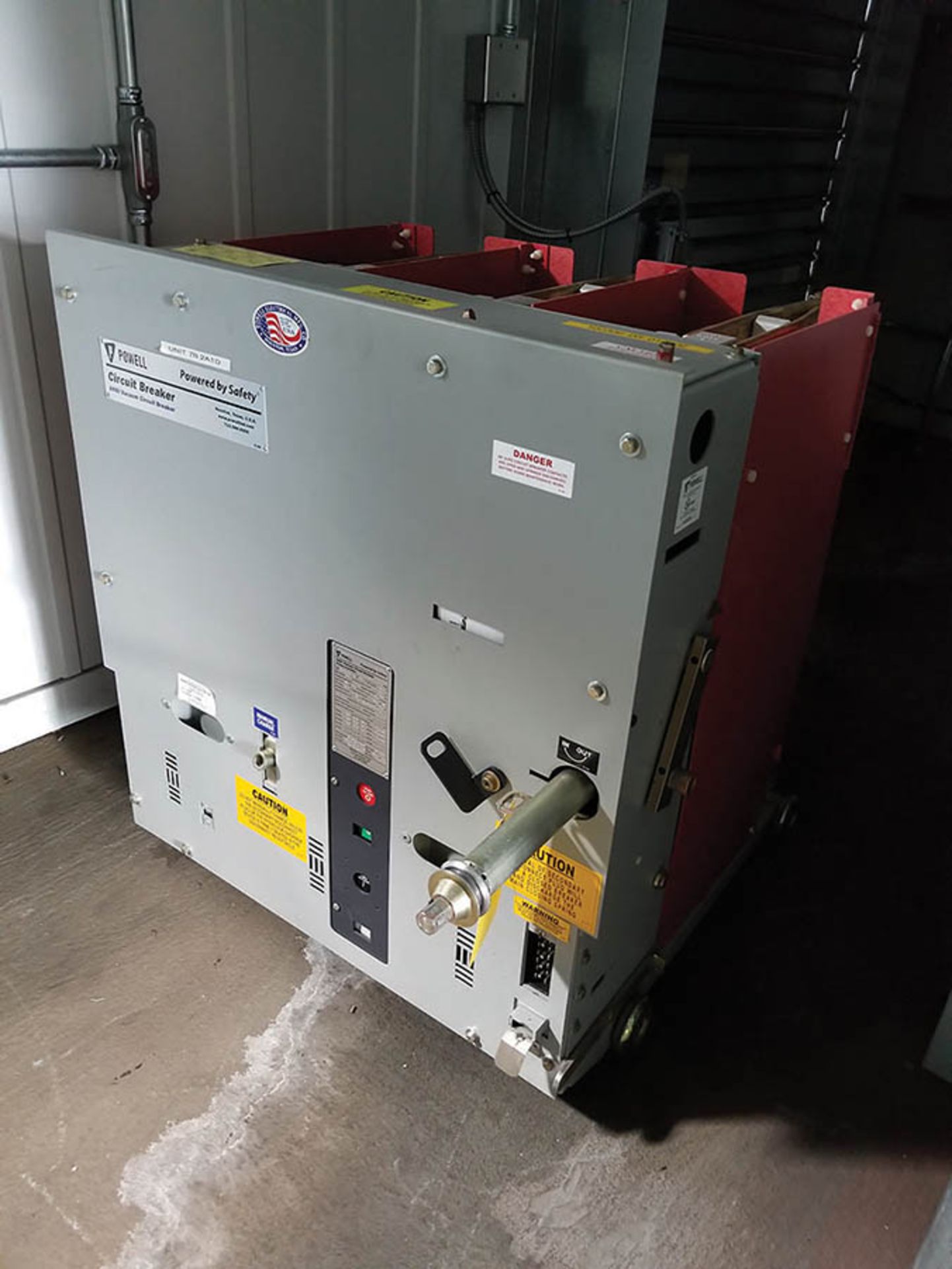 2008 POWELL ANSI VACUUM CIRCUIT BREAKER, 1200A CONT. CURRENT, 60 HZ, VOLTAGE RANGE FACTOR 1.0