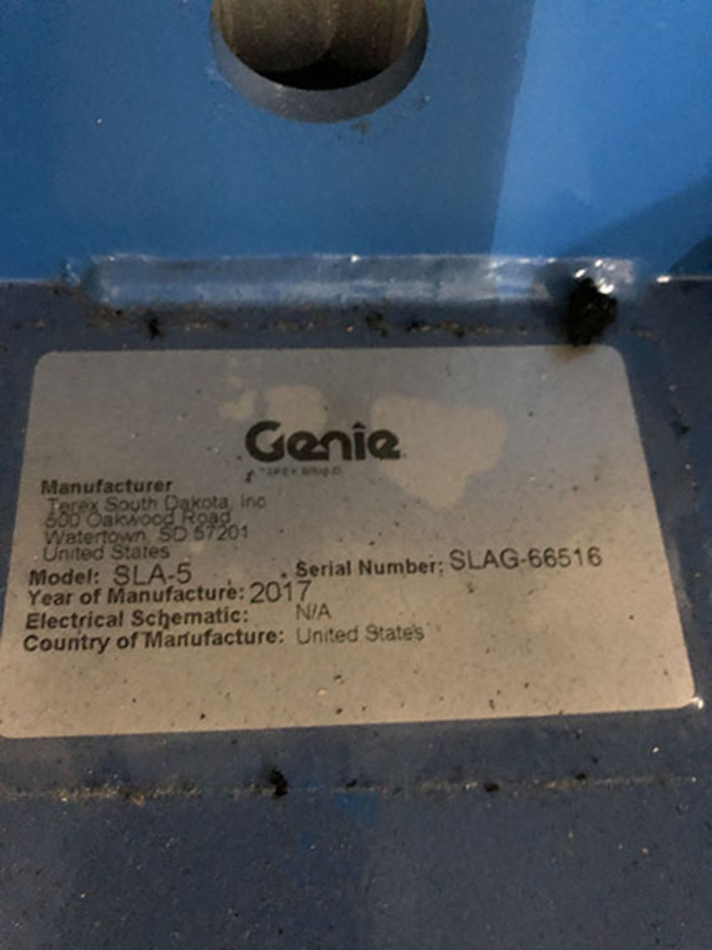 GENIE SLA-5 MATERIAL LIFT, SUPERLIFT ADVANTAGE, 1,000 LB. – 400 LB. LOAD CENTER DEPENDENT, - Image 5 of 5