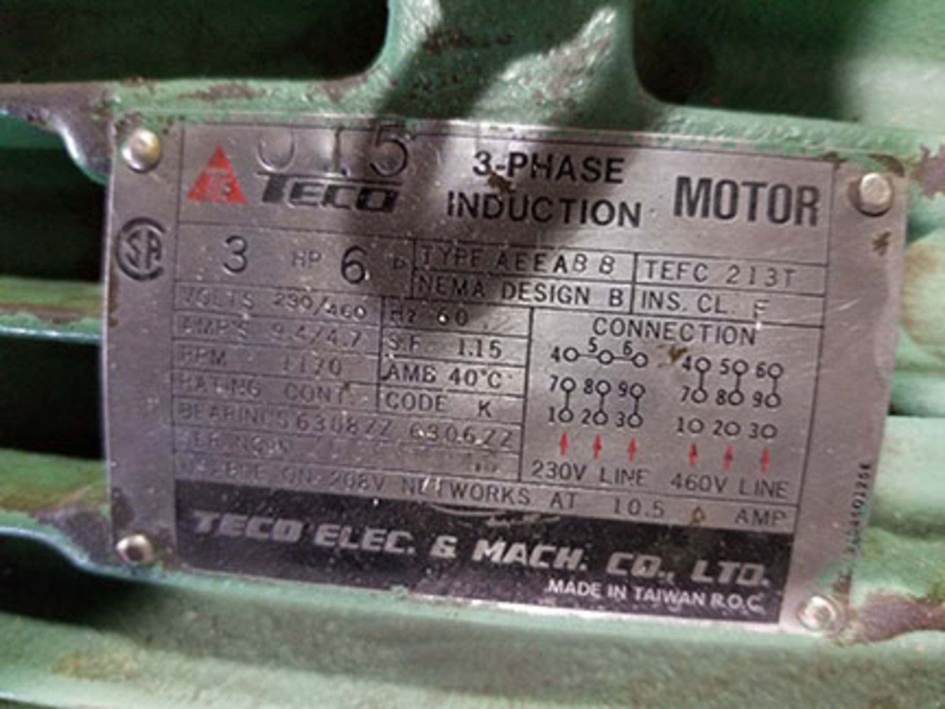 PALLET OF (4) ELECTRIC MOTORS – WESTINGHOUSE 10 HP, 215T, 1,740 RPM, -BALDOR 1 1/2 HP, 213T FRAME, - Image 8 of 13