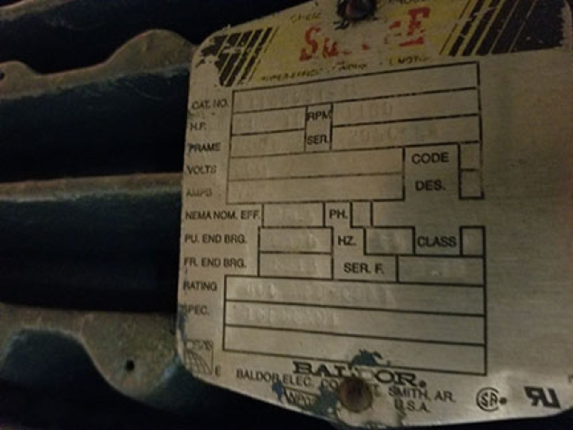 BALDOR 60HP, 1,180 RPM, 404T FRAME, 460V ELECTRIC MOTOR - Image 3 of 4