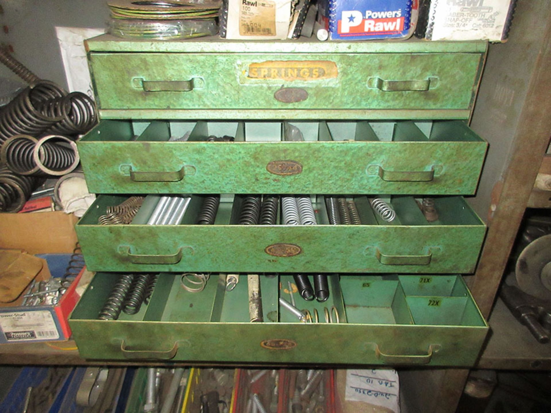 2-SECTION SHELF UNIT WITH CONTENT; SPRINGS, SCREWS, AND VALVE PACKING - Image 2 of 2