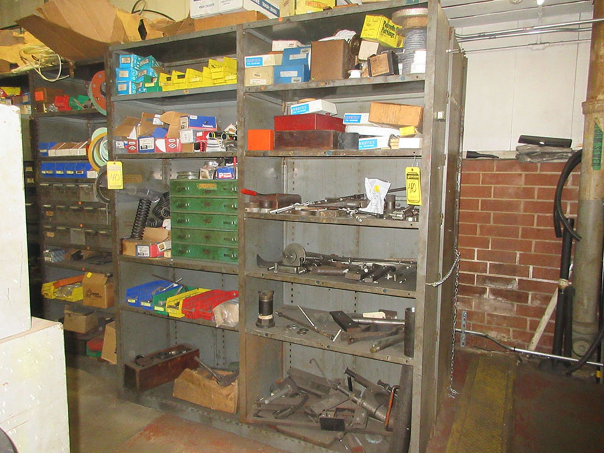 2-SECTION SHELF UNIT WITH CONTENT; SPRINGS, SCREWS, AND VALVE PACKING