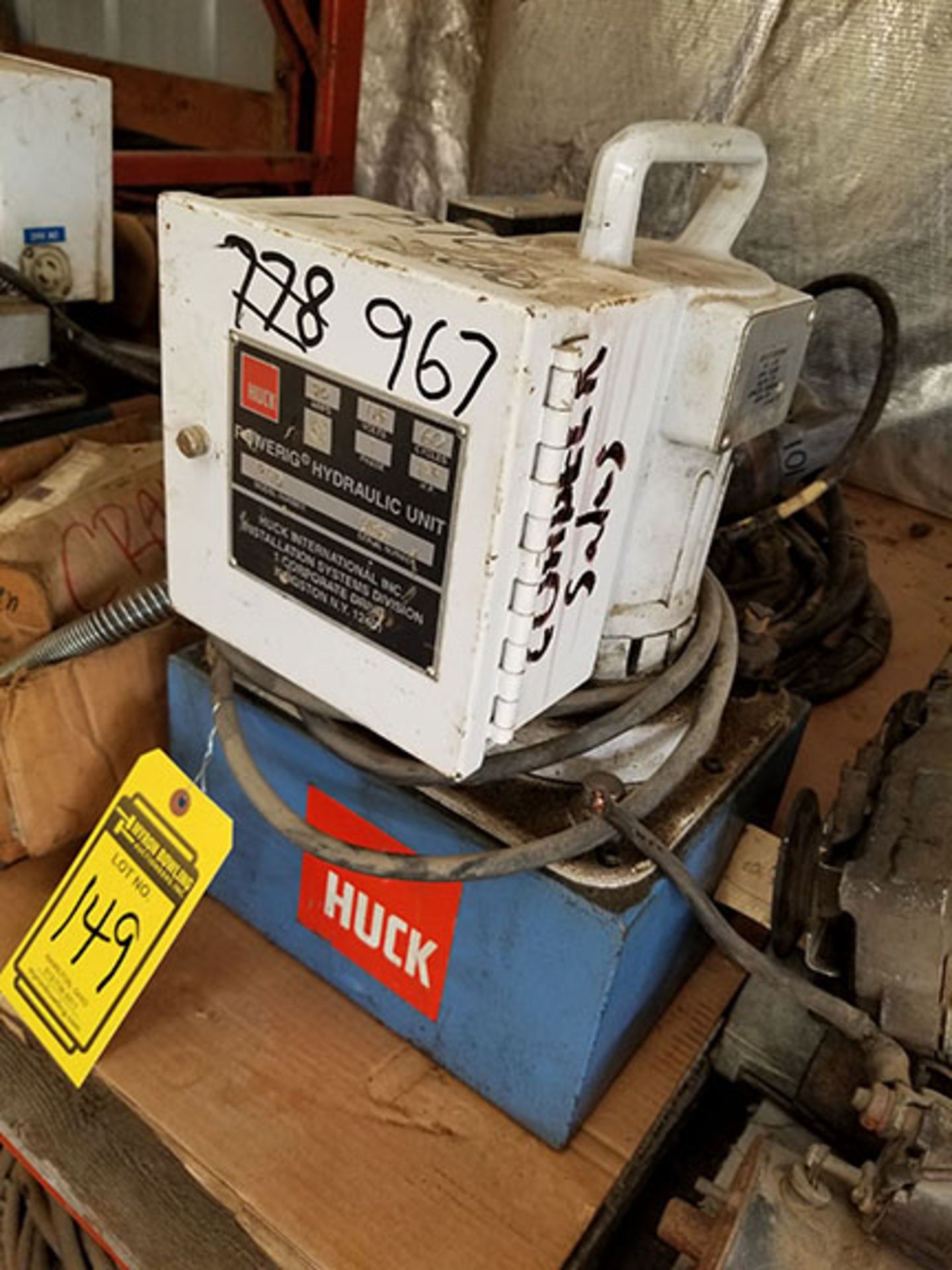 HUCK POWERIG HYDRAULIC POWER UNIT, 1 1/8 HP, 115V, SINGLE PHASE, - Image 3 of 4