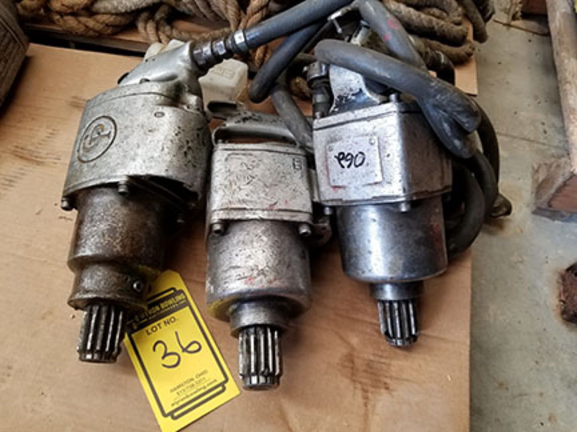 (3) GP & IR PNEUMATIC IMPACTS, 1/2'' SPLINE DRIVE, HOSE SECTION ON EACH