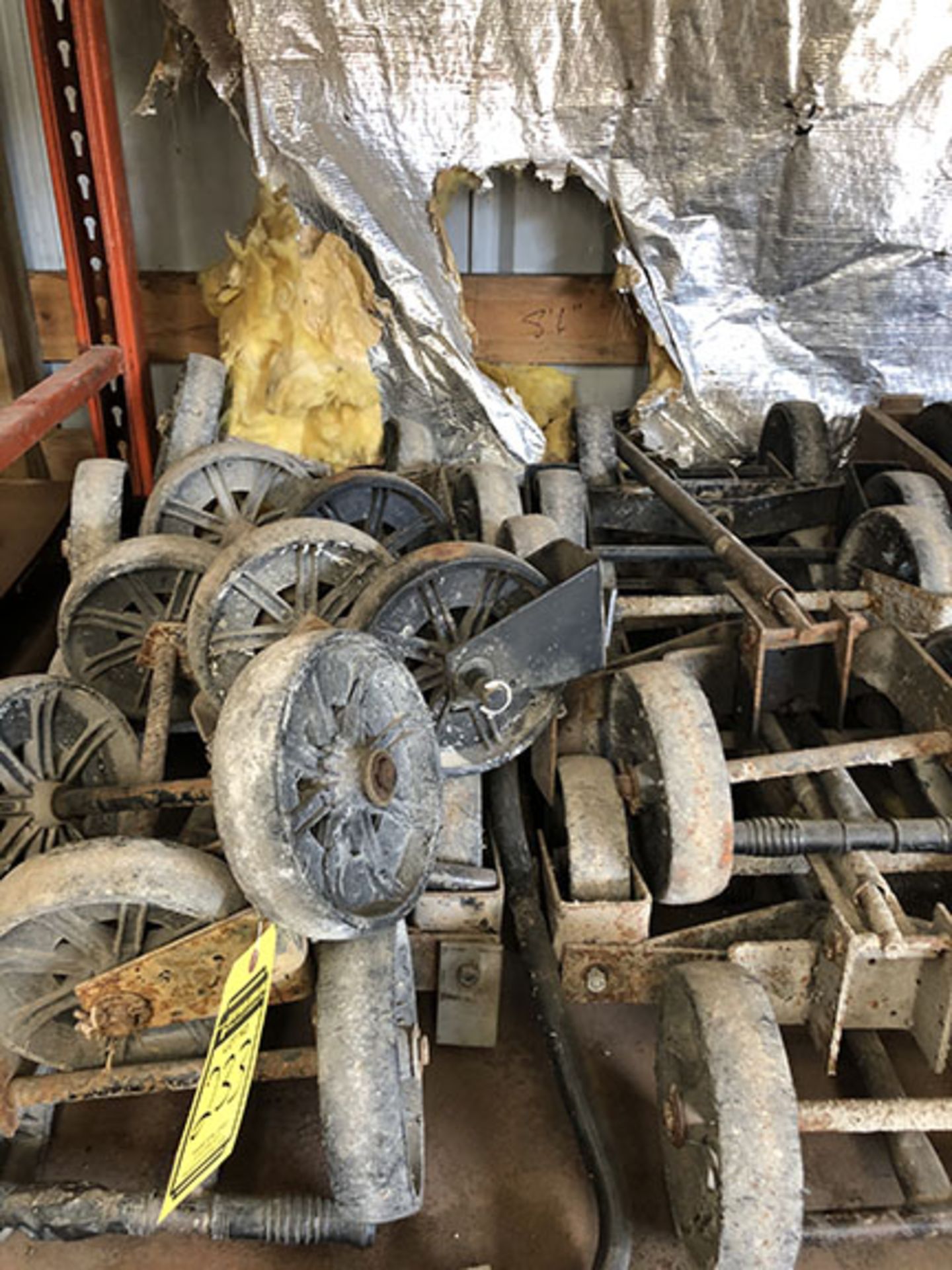 (15) MINI DOLLIES & CARTS, BOX OF CASTERS WITH RUBBER WHEELS, AND (5) CASTERS WITH WELDER WHEELS