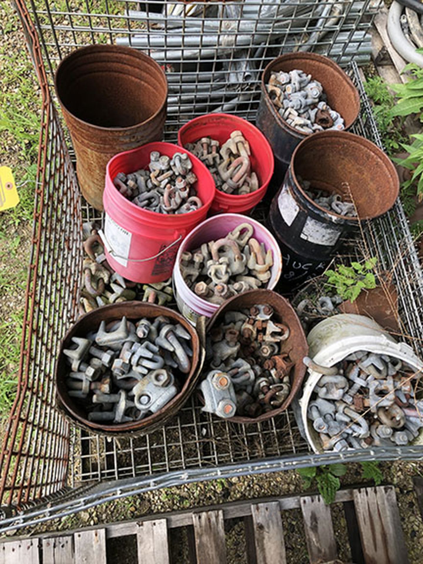 (5) PALLETS OF CLEVISES, SHACKLES, CHAIN HOOKS, AND ASSORTED SIZED CABLE CLAMPS - Image 3 of 8