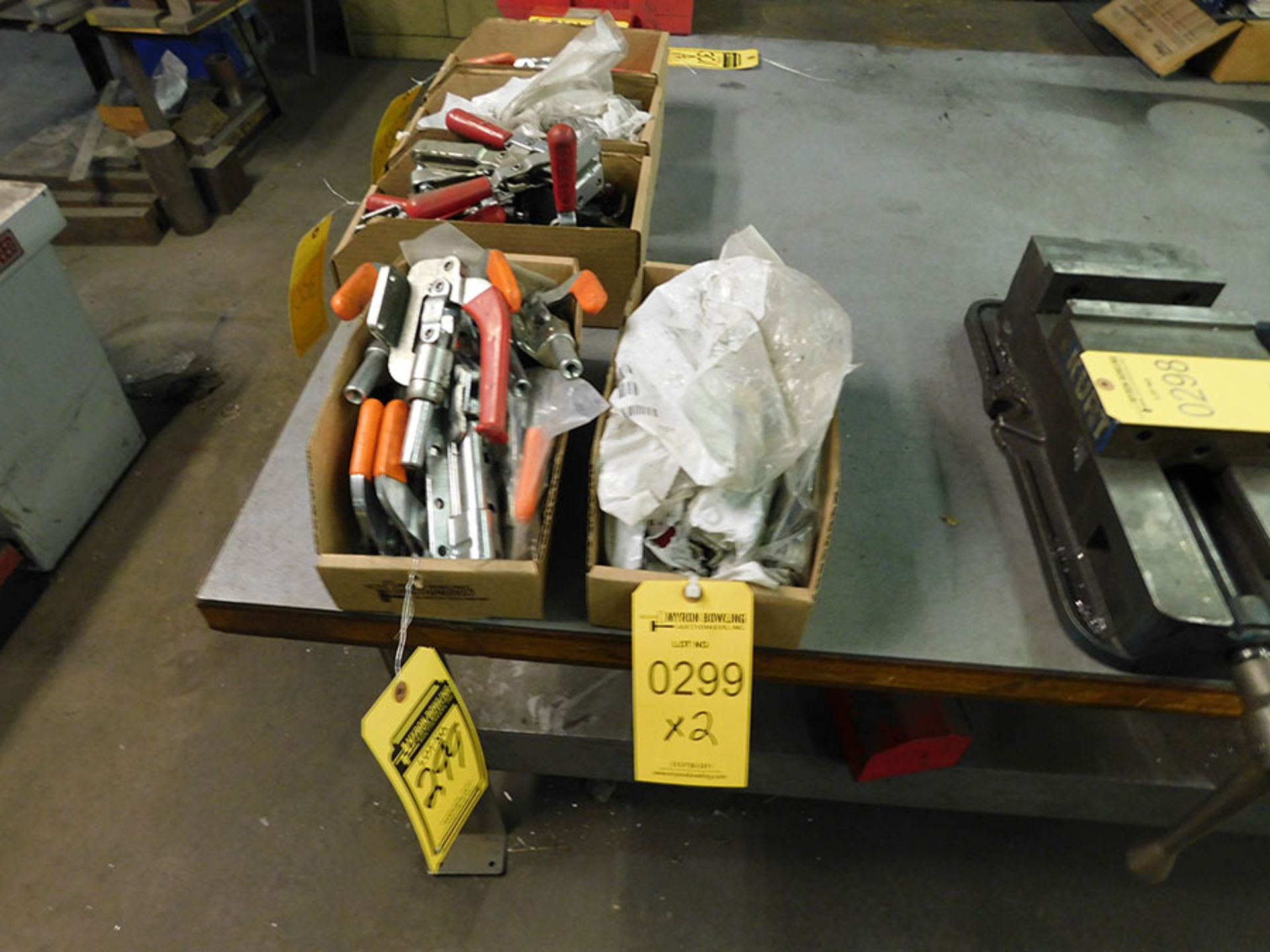 LOT OF ASSORTED WELDING HOLD DOWNS