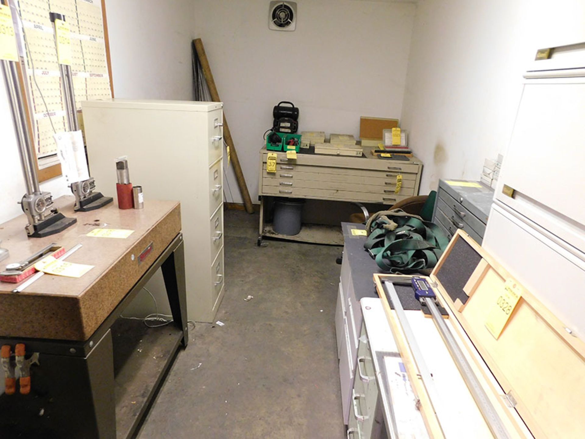 REMAINING CONTENTS OF ROOM; (3) FILE CABINETS, BLUEPRINT CABINET, AND DESK - Image 3 of 3