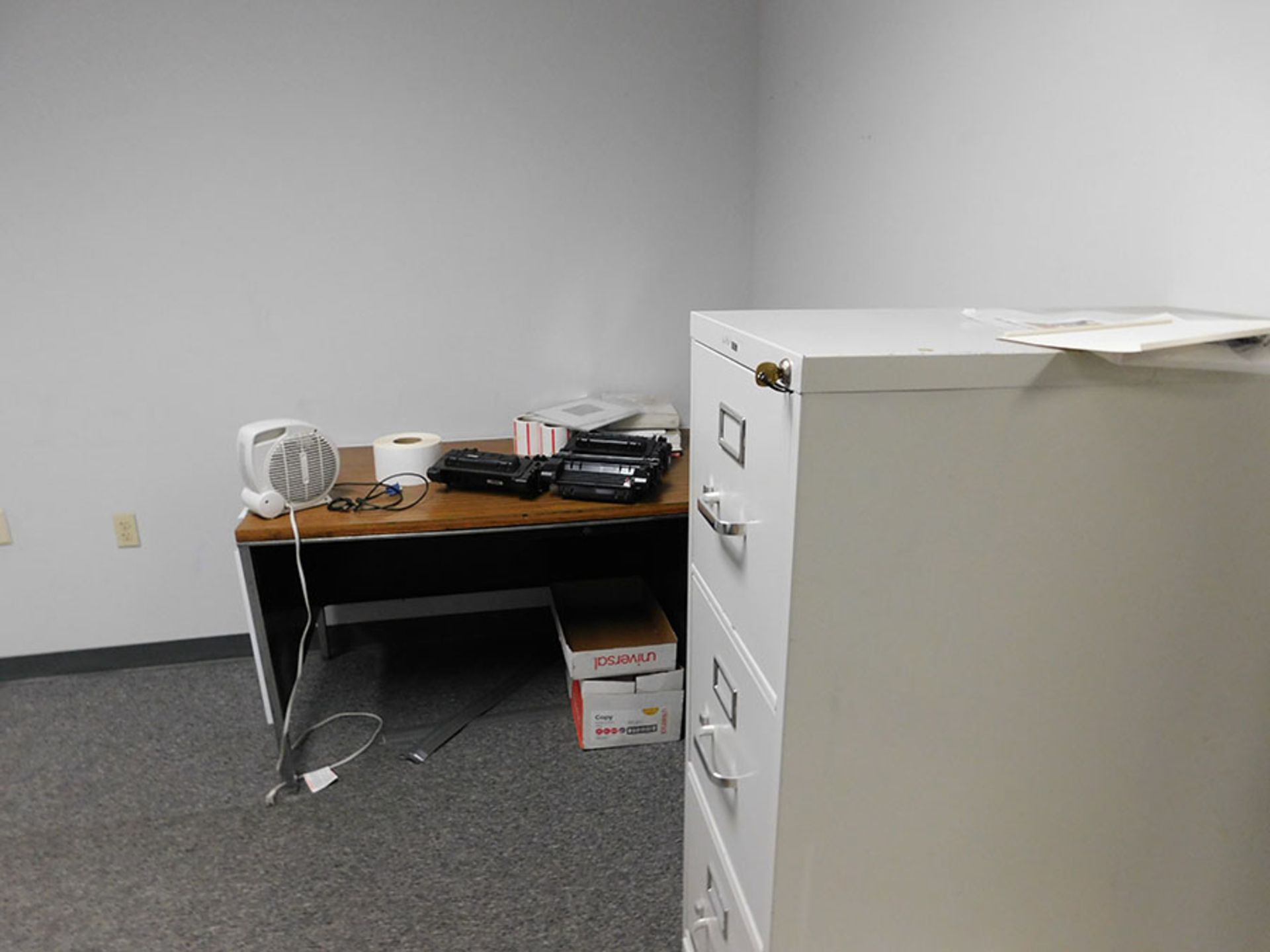 CONTENTS OF (2) OFFICES, (3) DESKS, (3) CHAIRS, AND CABINET - Image 2 of 3