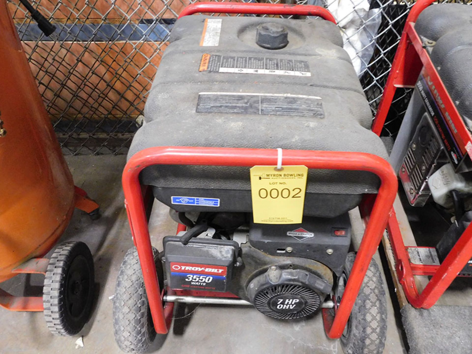 TROY BILT 7HP 3,550 WATT GENERATOR WITH BRIGGS & STRATTON ENGINE