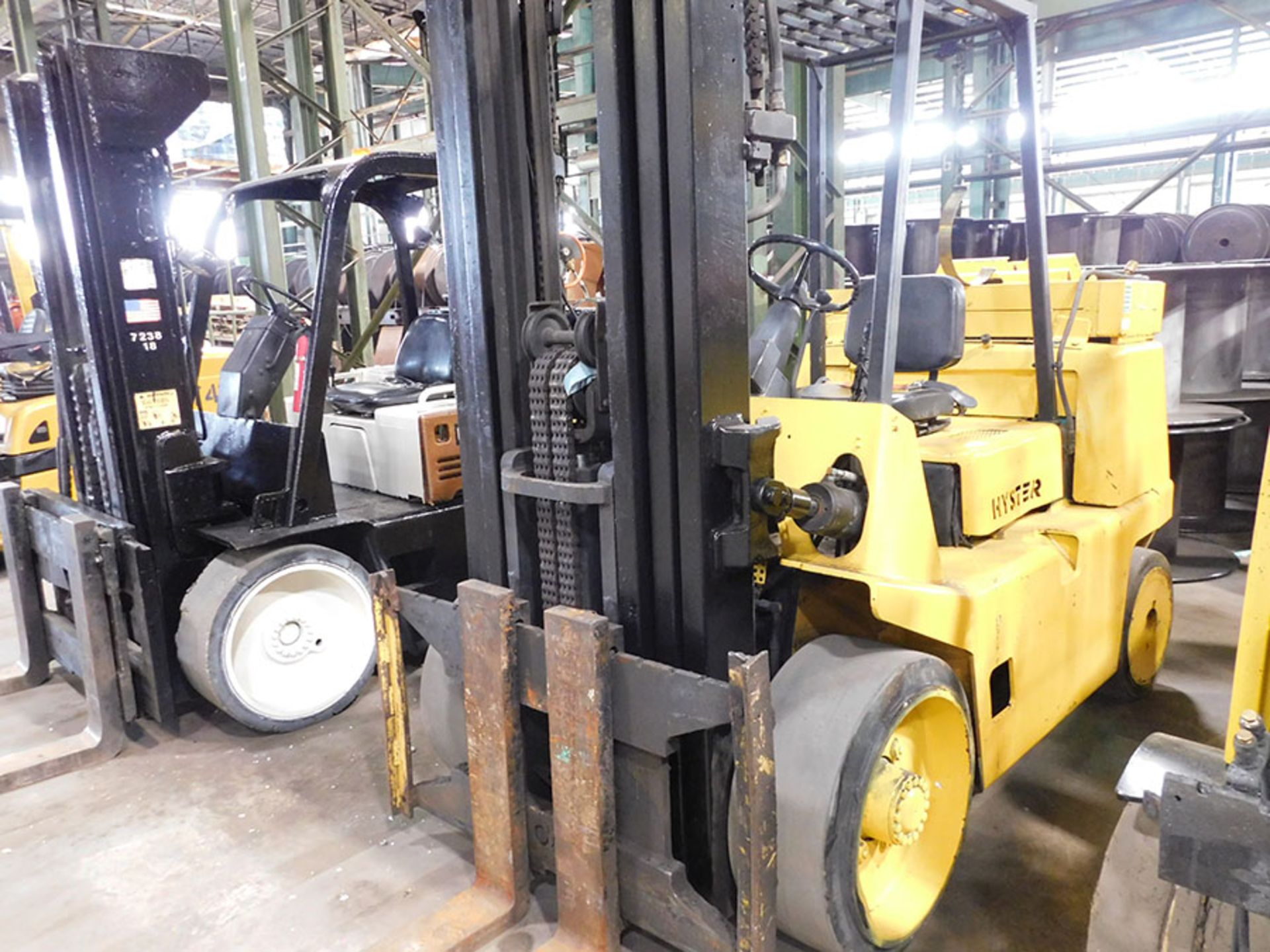 HYSTER S135XL2 EXTENDED FORKLIFT WITH ADDED COUNTERWEIGHT, 3-STAGE MAST, 178'' LIFT HEIGHT, LP