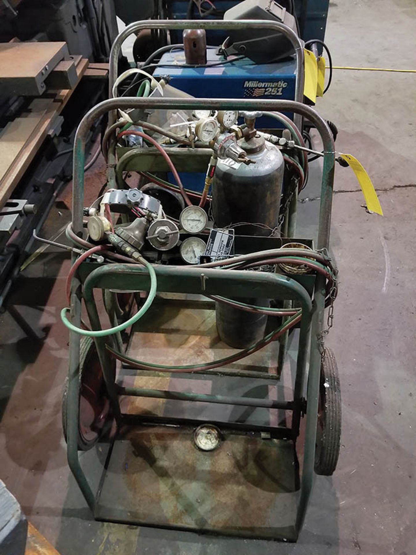 (2) ACETYLENE TORCH CARTS, TWIN LINE HOSE, TORCH HEADS & GAUGES, AND (2) SHIELDS - Image 2 of 4