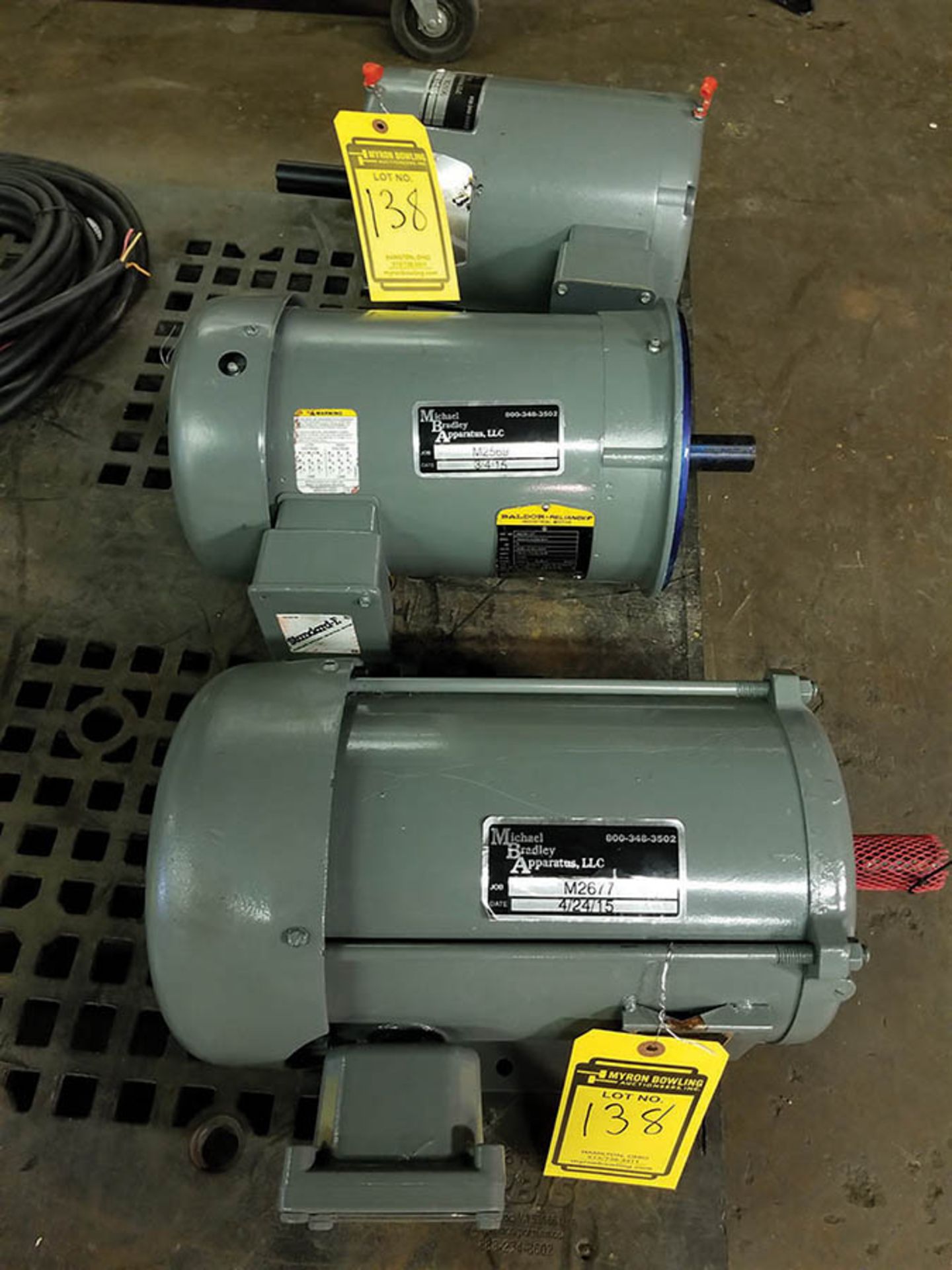 (3) ELECTRIC MOTORS; BALDOR 5 HPS, 1,725 & 1,745 RPMS