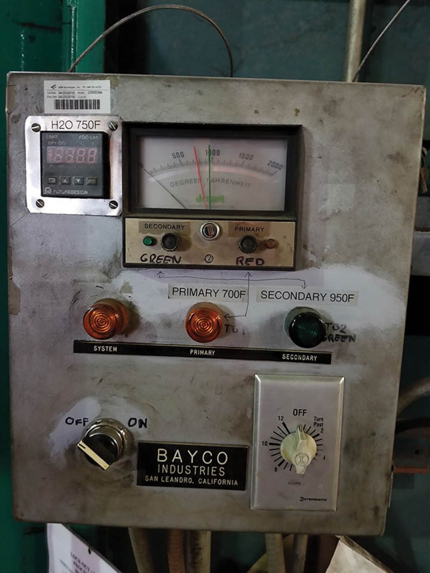 BAYCO BURN OUT OVEN, 51 1/2" X 5' T X 73 " WITH FUTURE DESIGN READOUT - Image 5 of 7